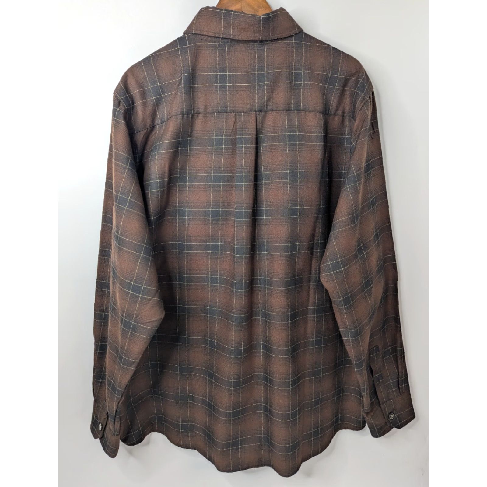 Vintage Dixxon Flannel Shirt Mens 2X Brown Plaid Long Sleeve Pearl Snap Button-Up Casual Vintage No? Size US XXL / EU 58 / 5 - 4 Thumbnail