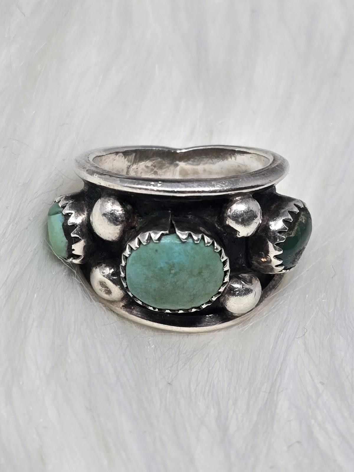 Other Vintage Turquoise 3-Stone Ring Sz 6.75 Southwestern Size ONE SIZE - 6 Thumbnail