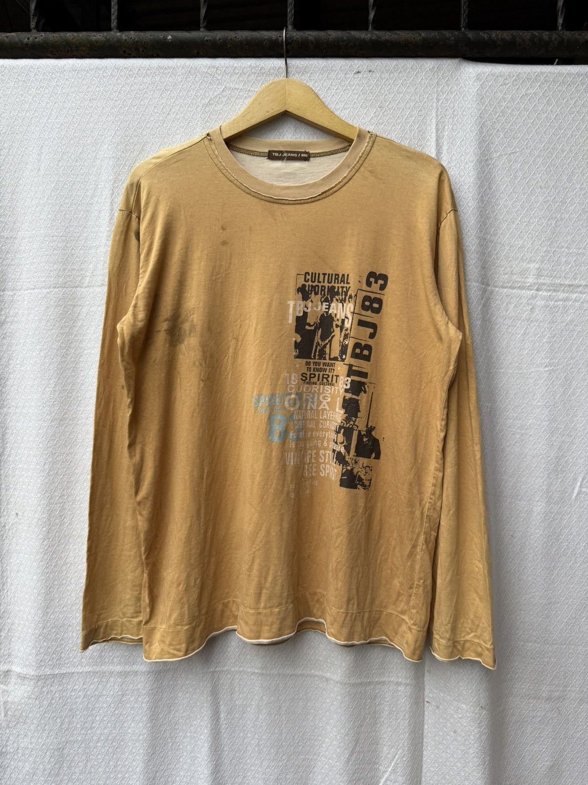Japanese Brand TBJ JEANS POEM GRAPHICS VKEI STYLE LONGSLEEVE Size US XL / EU 56 / 4 - 1 Thumbnail