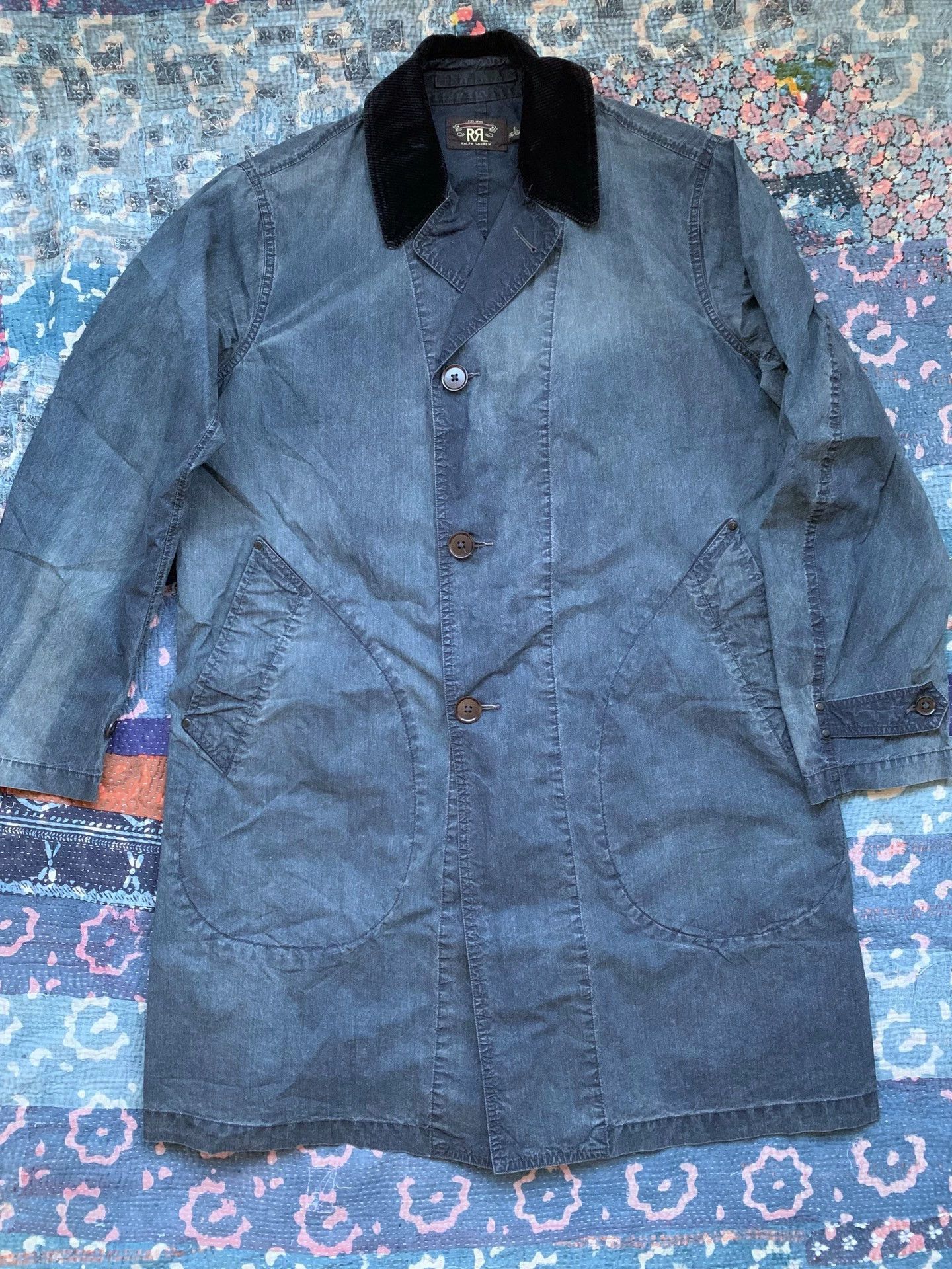 RRL Ralph Lauren RRL Distressed Corduroy Panel Trench Coat Size US S / EU 44-46 / 1 - 2 Thumbnail