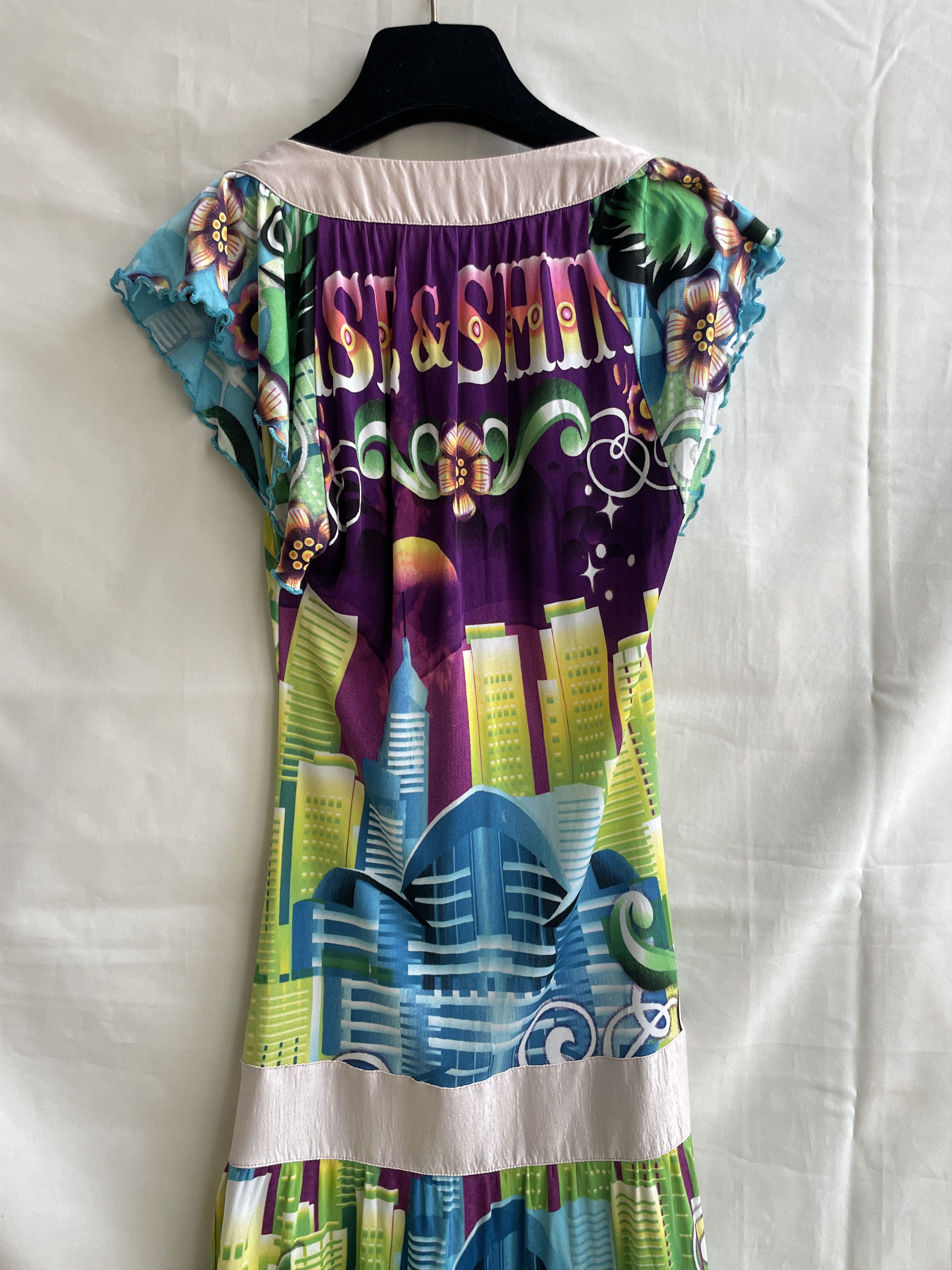Custo Barcelona Custo Barcelona Colorful City Print Viscose Midi Dress Size S / US 4 / IT 40 - 4 Thumbnail