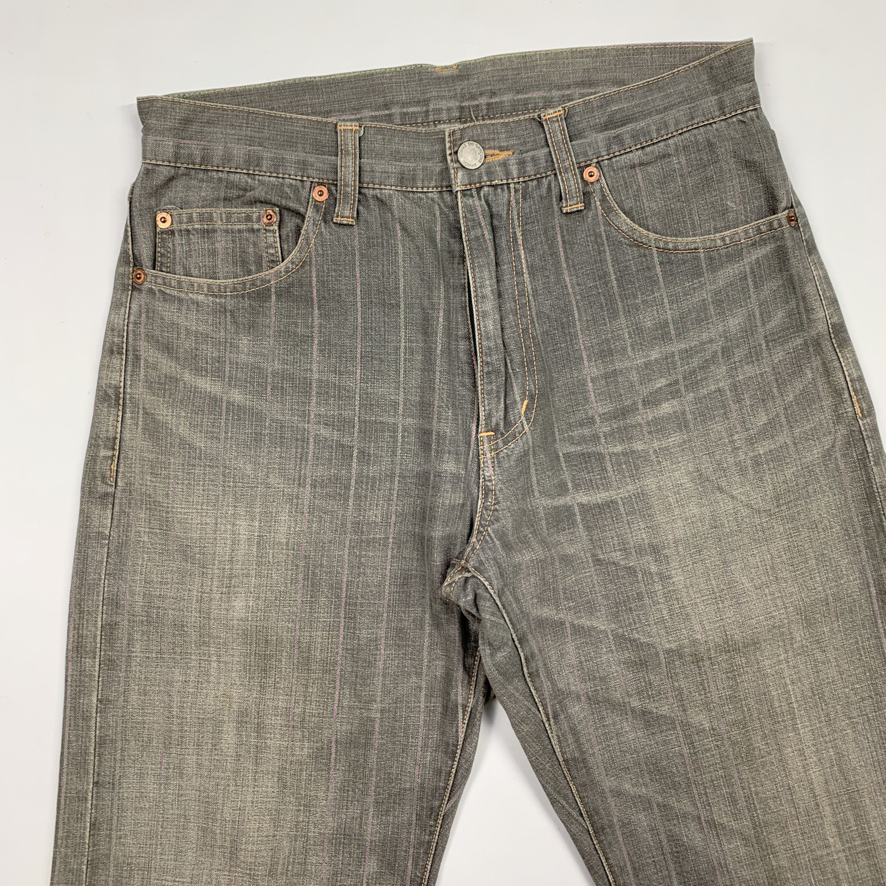 Comme des Garcons Homme Plus 2004 Striped / Paisley Denim Jeans Size US 30 / EU 46 - 5 Thumbnail