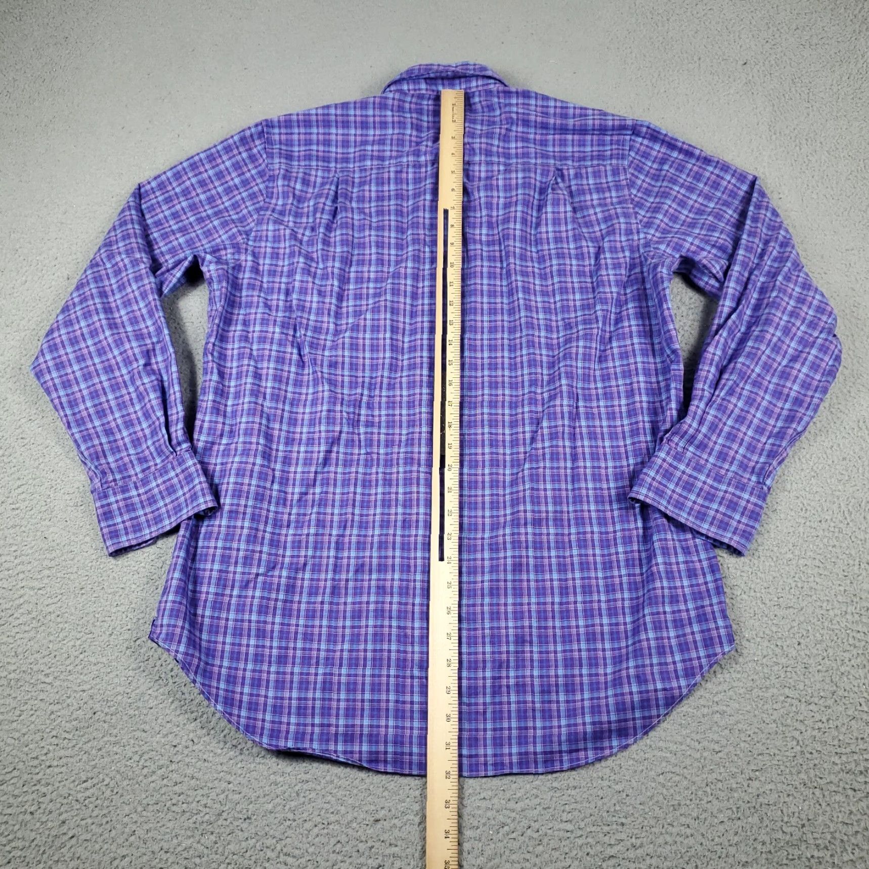David Donahue David Donahue Shirt Mens Large Purple Plaid Button-Up Long Sleeve Casual Button-Front Collared Shirt Size US L / EU 52-54 / 3 - 3 Thumbnail