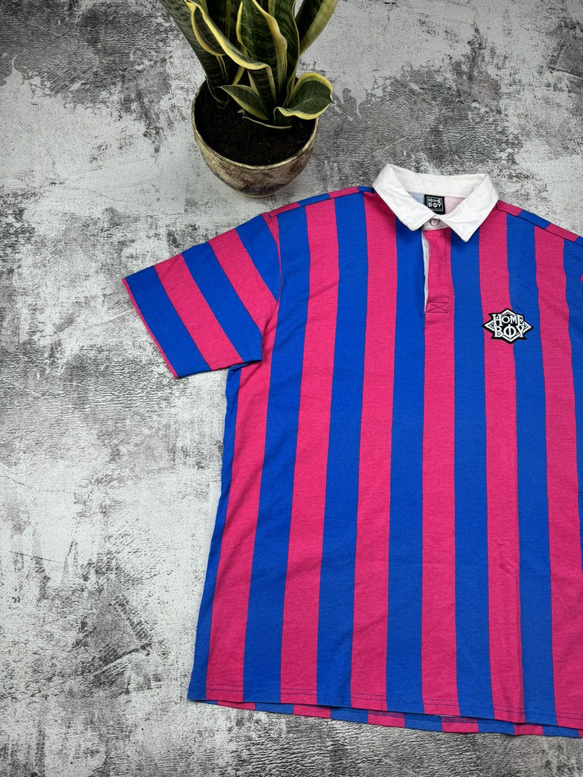 HOMME BOY CO. Vintage Very Rare Striped Polo Home Boy Loud Couture T Shirt Size US XXL / EU 58 / 5 - 3 Thumbnail