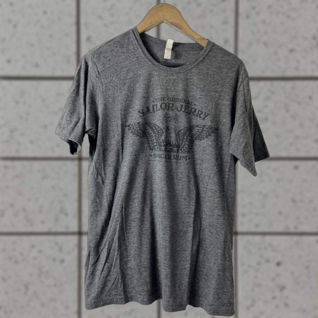 Next Level Sailor Jerry Spiced Rum Eagle T-Shirt Mens Size M Dark Grey Logo Short Sleeve Crew Neck Size US M / EU 48-50 / 2 - 1 Thumbnail