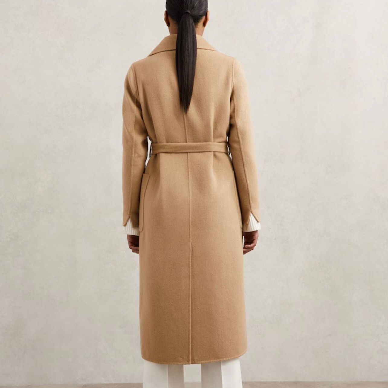 Reiss Reiss Lucia Double-Breasted Wool-Blend Coat in Camel Size XL / US 12-14 / IT 48-50 - 3 Thumbnail