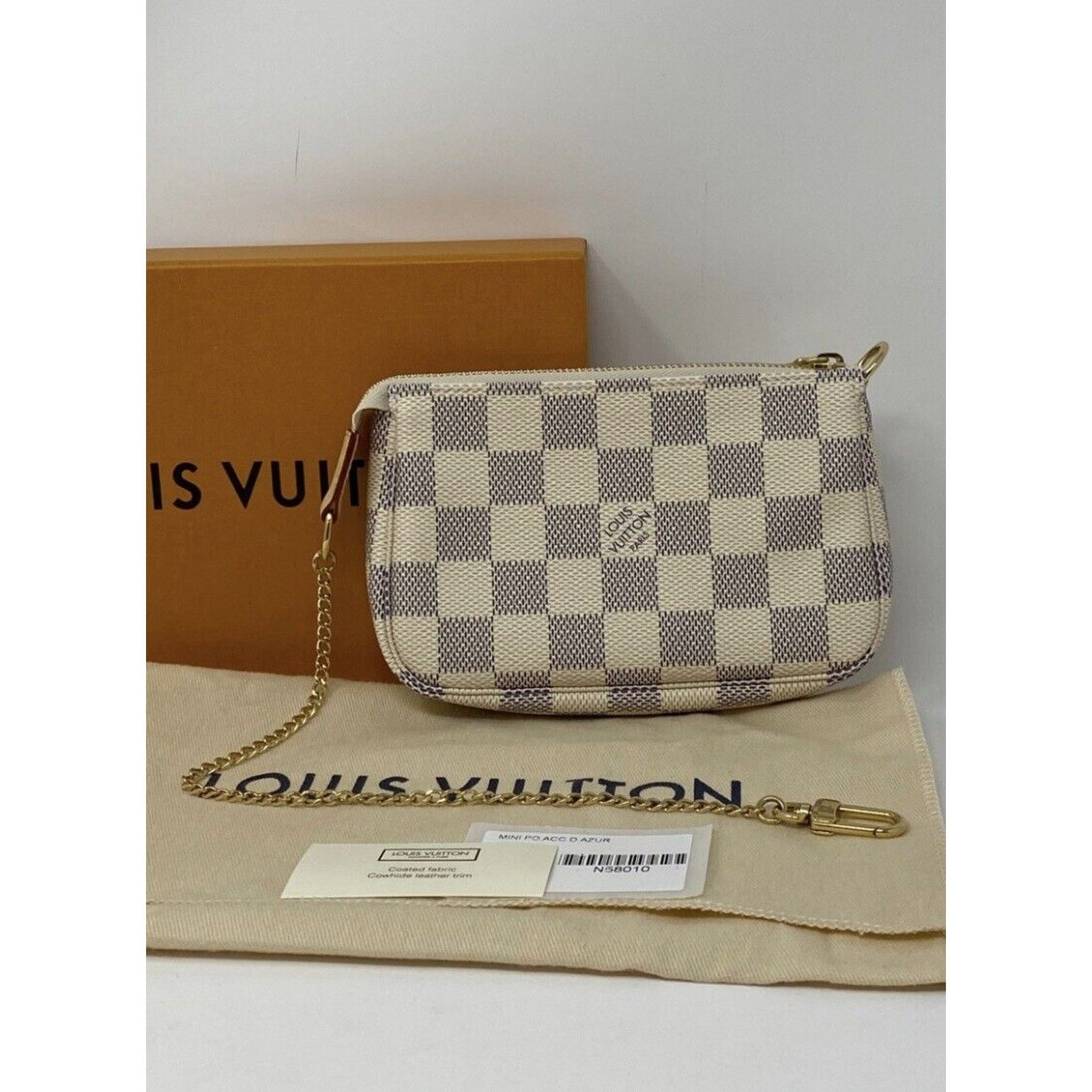 Louis Vuitton NEW LOUIS VUITTON Mini Pochette Accessoire Pouch Damier Azur Size ONE SIZE - 4 Thumbnail