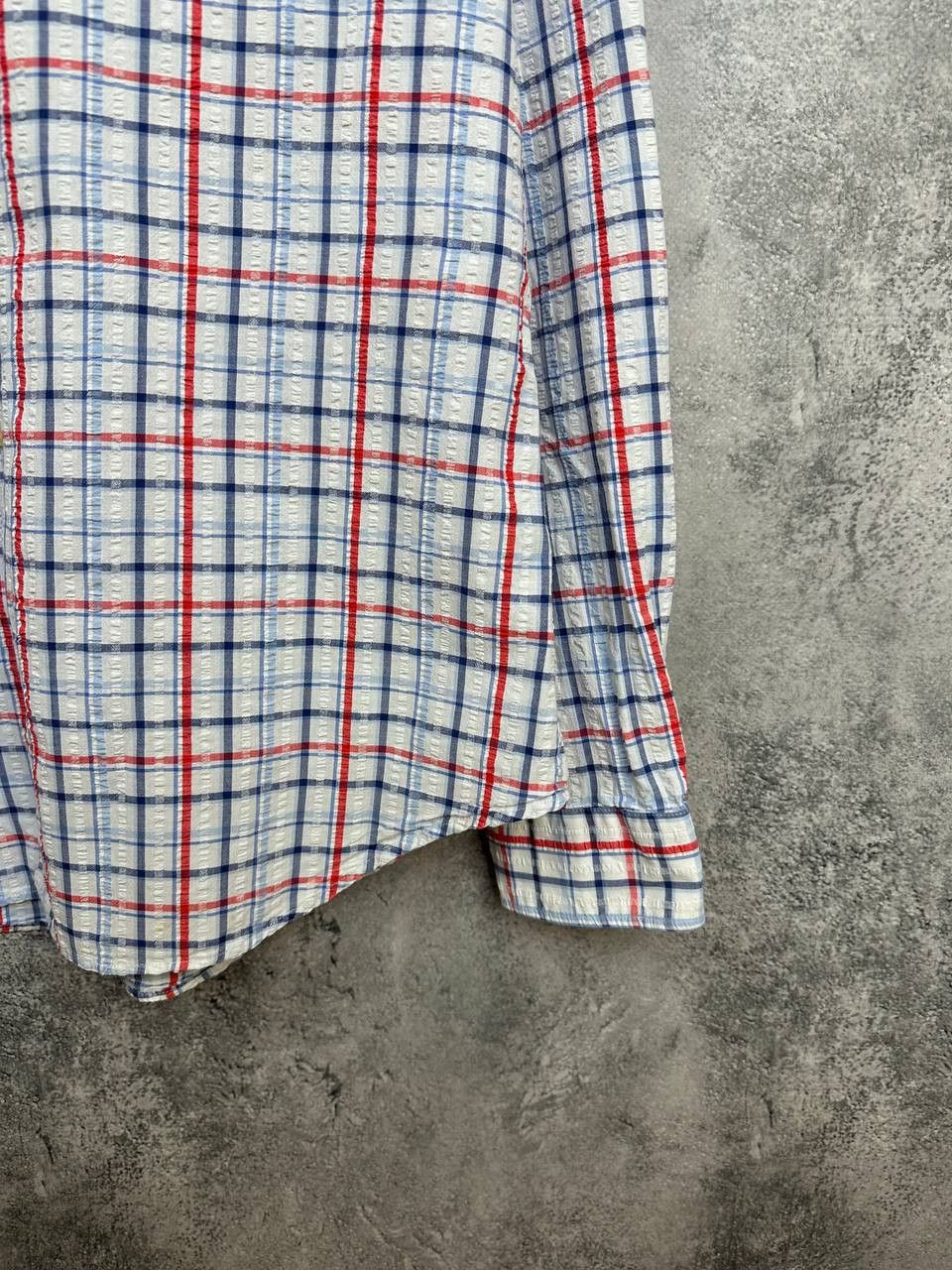Giorgio Armani Armani Jeans Vintage Check Button Up Shirt Textured Pattern Size US XL / EU 56 / 4 - 8 Thumbnail