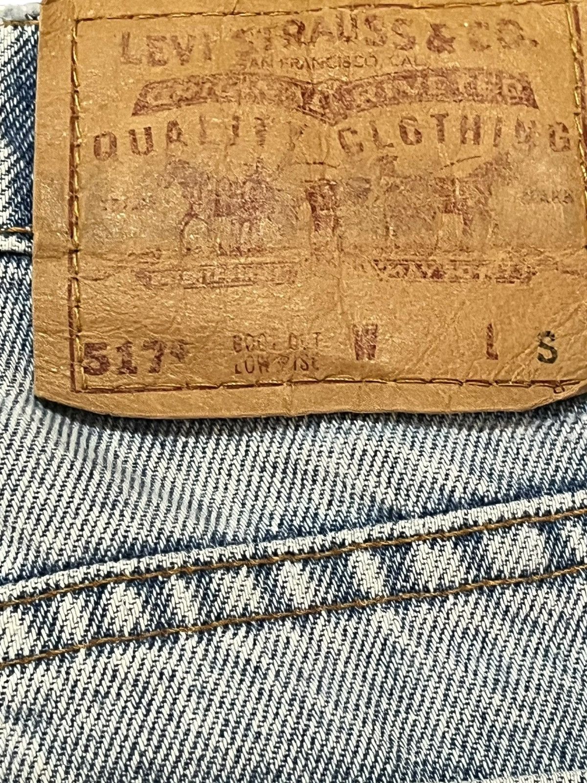 Levi's Vintage Clothing Vintage Levi’s 517 Flare Faded Distressed Denim Size US 31 - 8 Thumbnail
