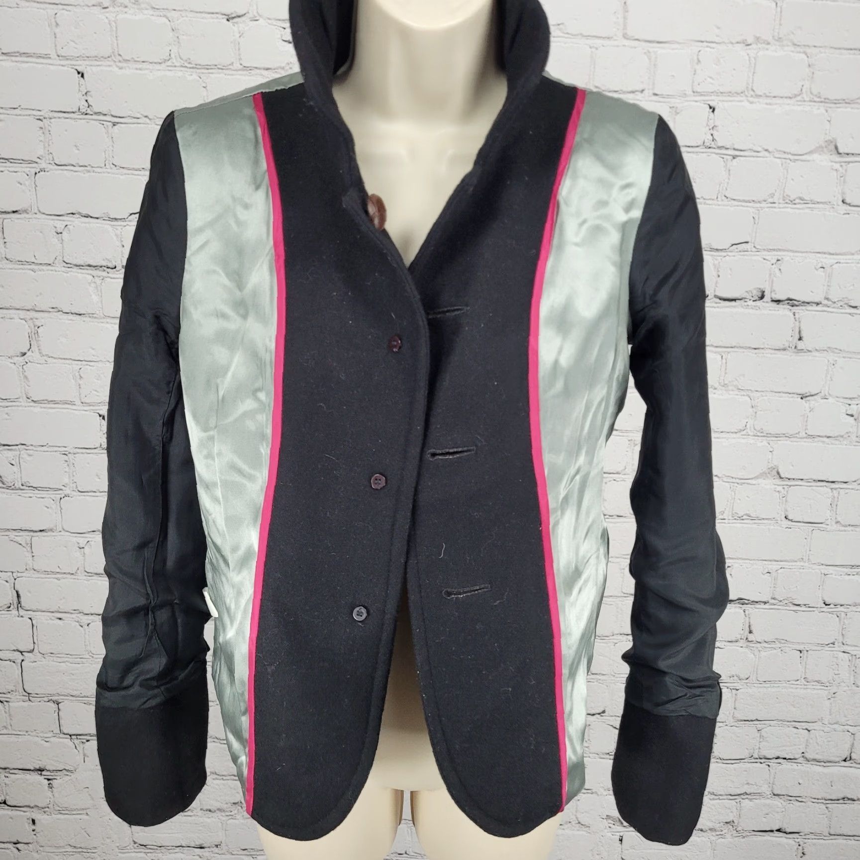 J.Crew J.CREW Jacket Black Wool Blend Brown Buttoned Lined Collared Pockets 2 Size XS / US 0-2 / IT 36-38 - 6 Thumbnail