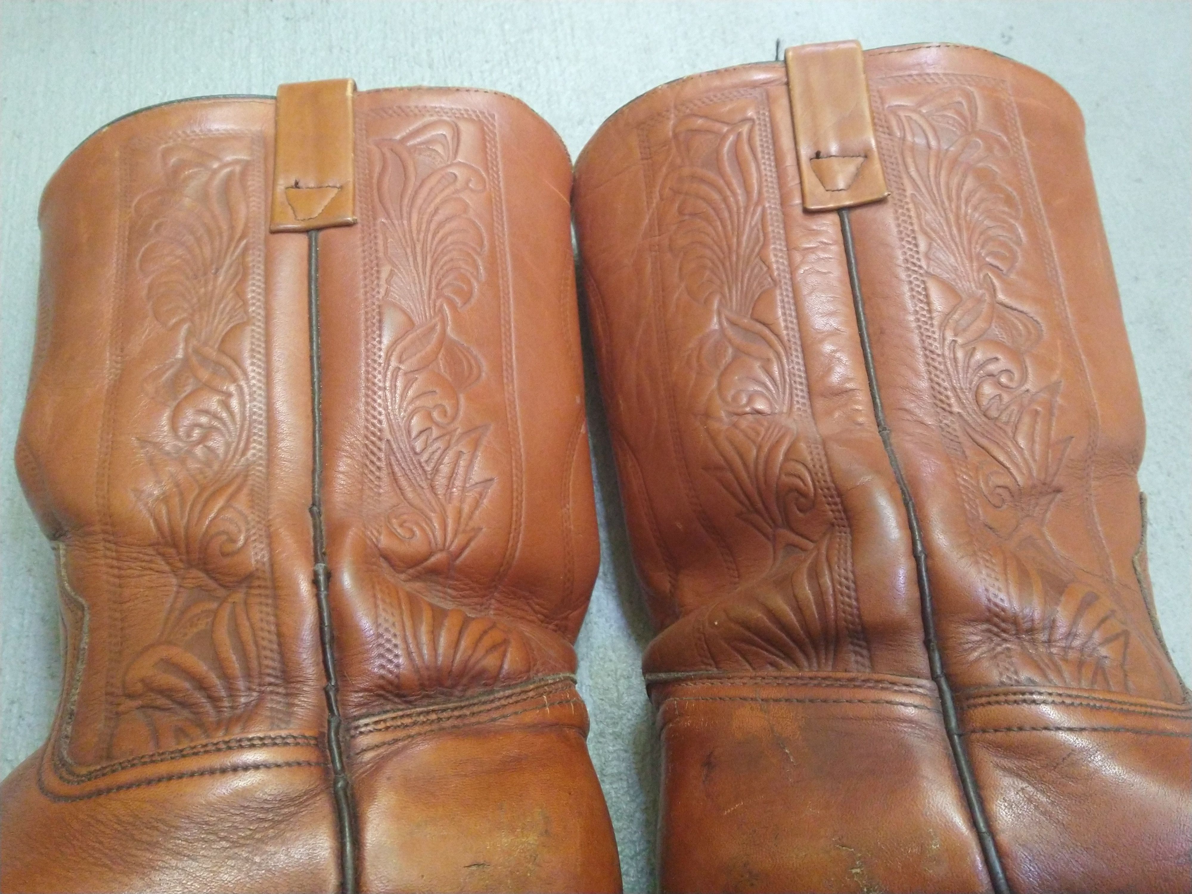 Genuine Leather Acme Cowboy Boots Size 9.5 Brown Leather Western Botas Size US 9.5 / EU 42-43 - 5 Thumbnail
