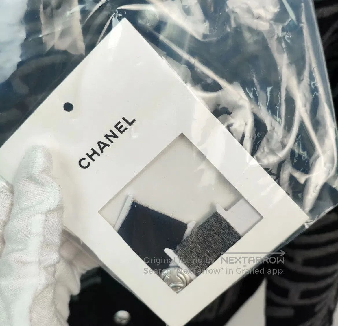 Chanel Chanel Black and grey letter logo knitted cashmere hooded Size M / US 6-8 / IT 42-44 - 3 Thumbnail