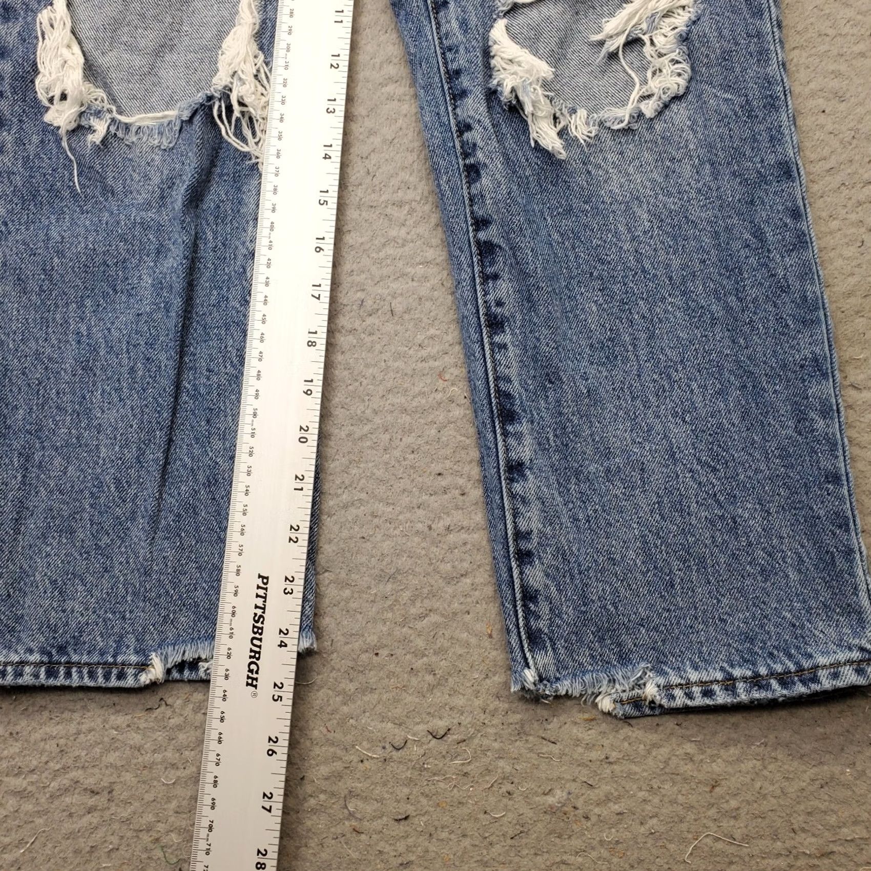 Pacsun PacSun Jeans Womens 26 Blue Denim Distressed High Rise Button Fly Straight Leg Jeans Size 26" / US 2 / IT 38 - 4 Thumbnail