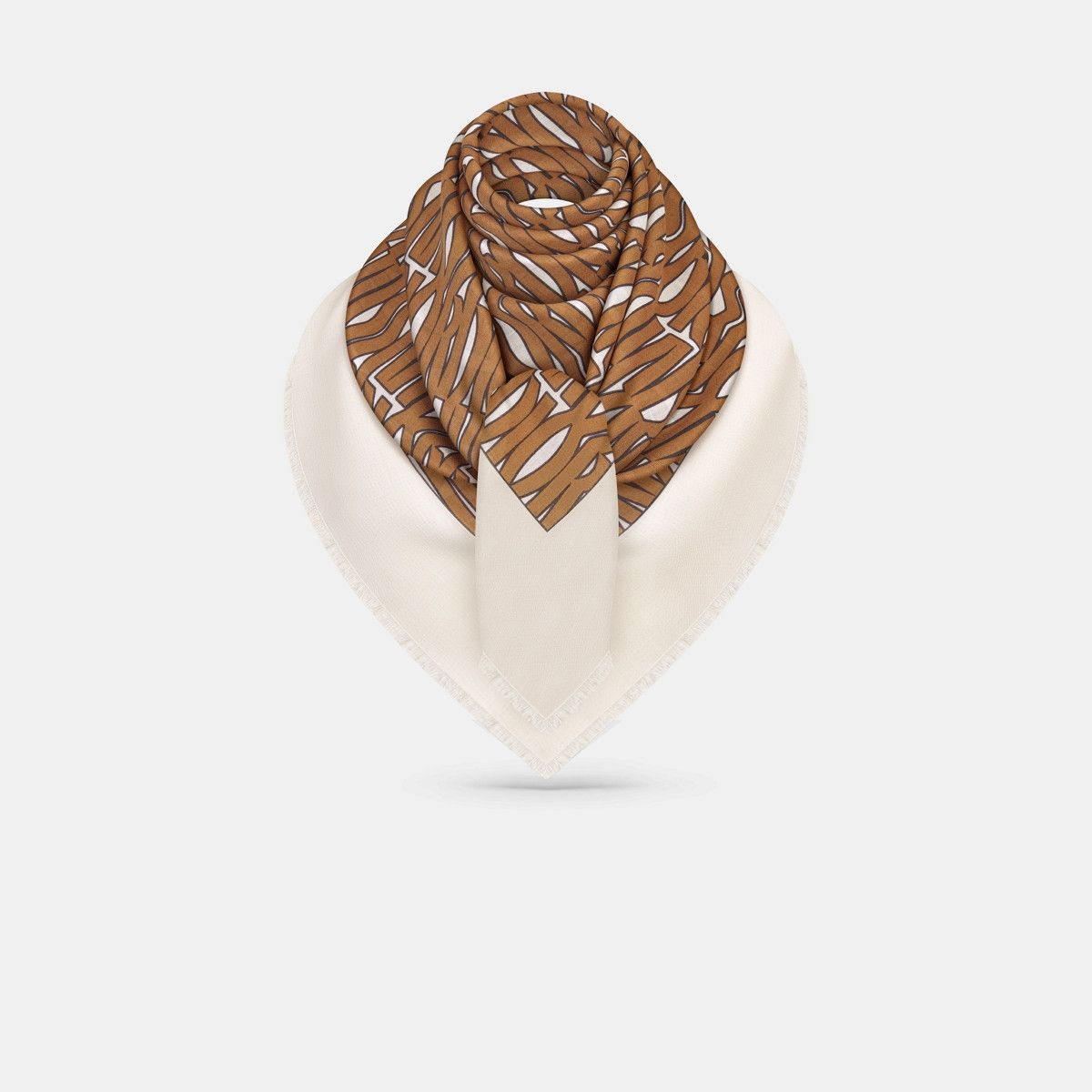 Dior o1bcso1str0226 Size:OS/Allover Shawl in White/Brown Size ONE SIZE - 2 Thumbnail