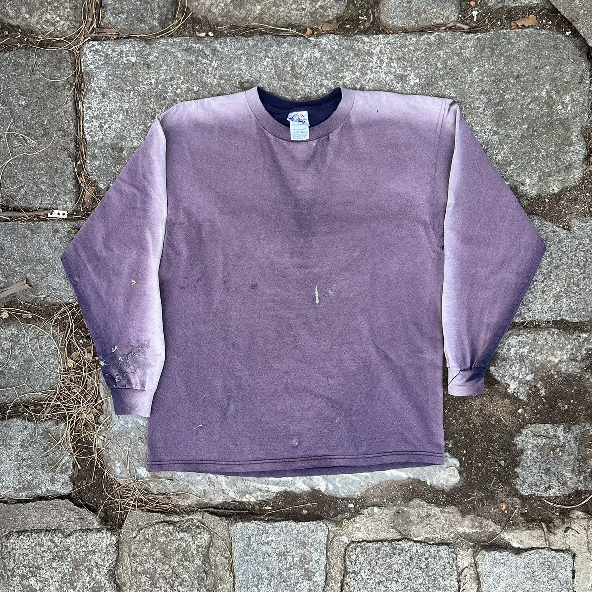 Vintage Sunfaded Plum Long Sleeve Tee — Vintage 1990s Size US L / EU 52-54 / 3 - 1 Thumbnail
