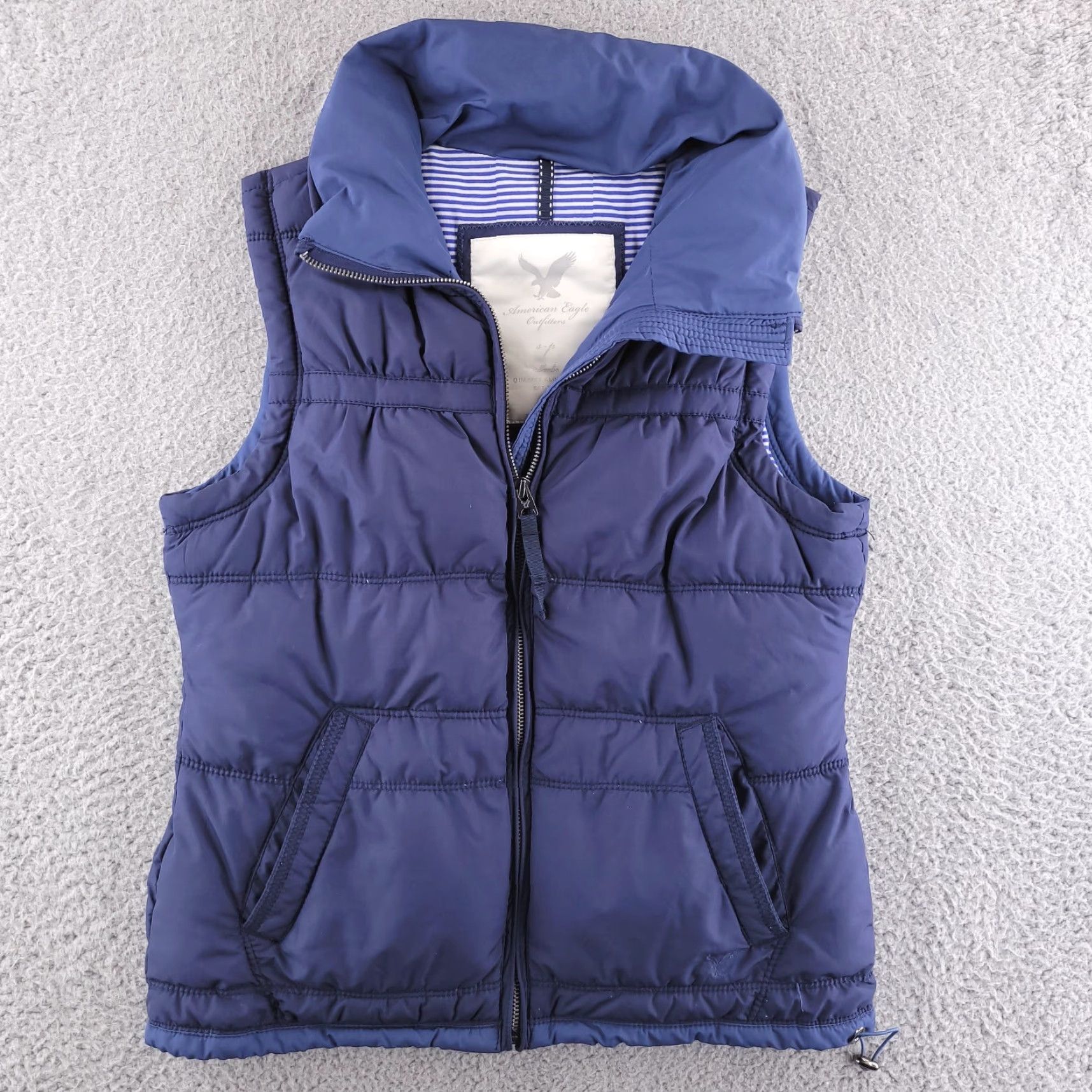 American Eagle Outfitters American Eagle Puffer Vest Womens Small Blue Sleeveless Jacket Size S / US 4 / IT 40 - 2 Thumbnail