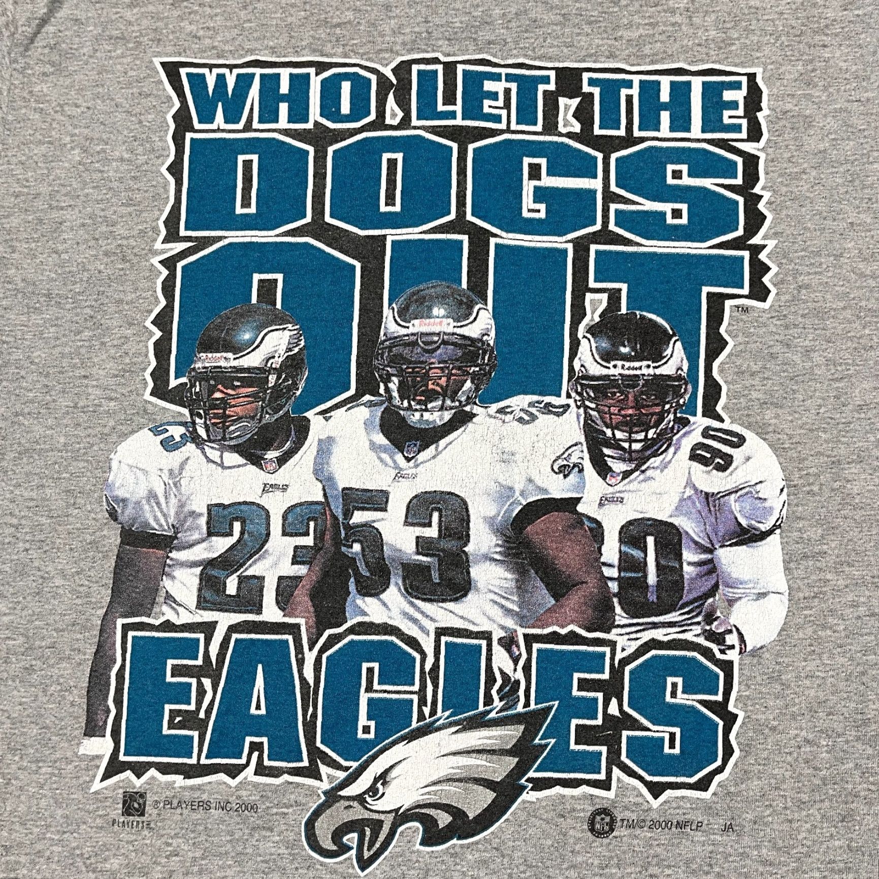 Vintage VINTAGE Philadelphia Eagles Graphic T-Shirt Men L Gray Who Let The Dogs Out Y2K Size US L / EU 52-54 / 3 - 2 Thumbnail
