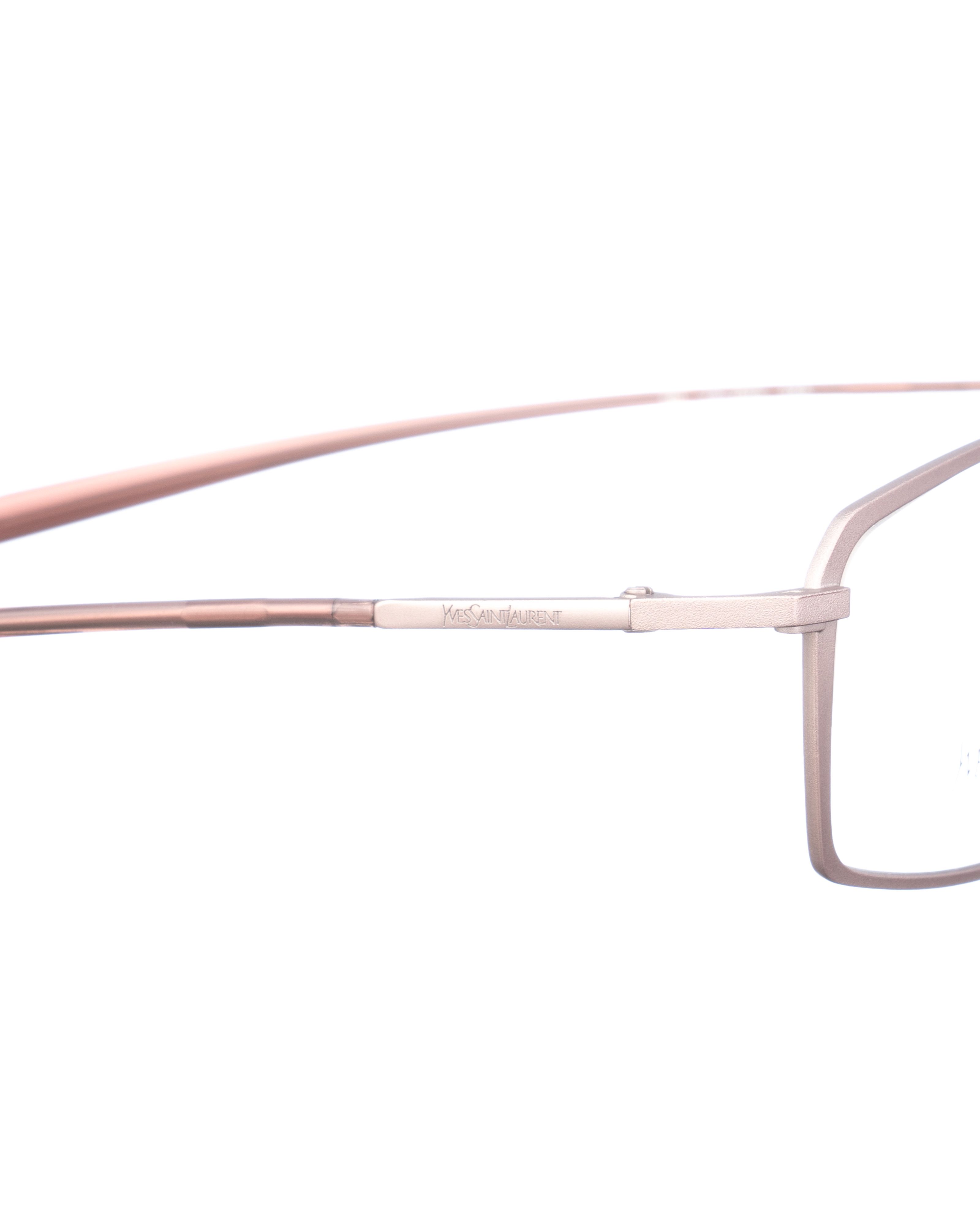 Yves Saint Laurent Yves Saint Laurent 00s Matte Gold Thin Glasses Size ONE SIZE - 2 Thumbnail