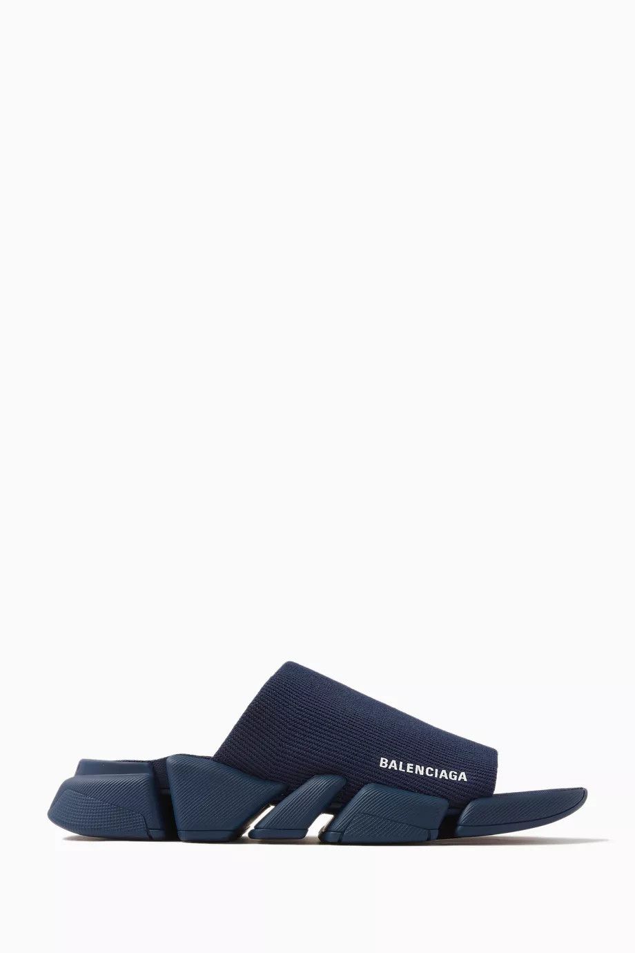 Balenciaga o1in1g0924 Speed 2.0 Recycled Knit Slide Sandal in Navy Size US 7 / EU 40 - 1 Thumbnail