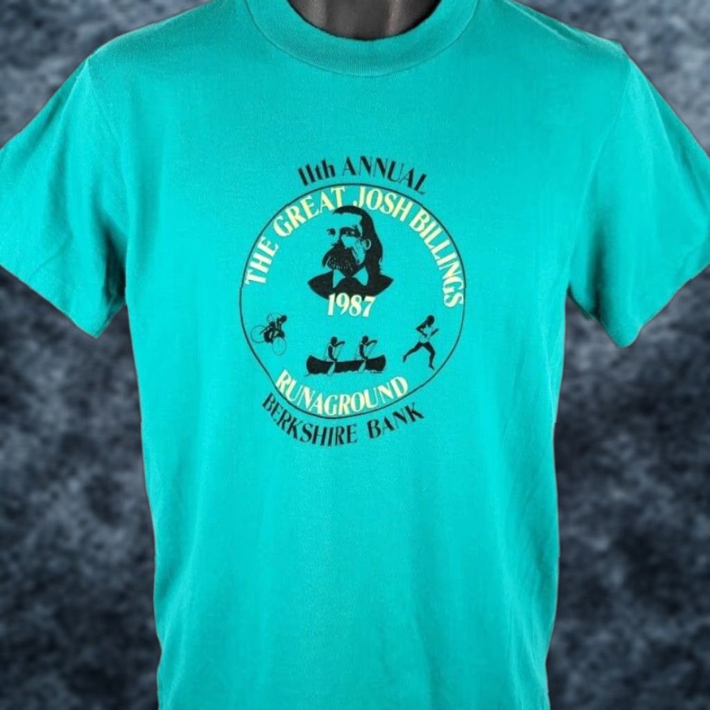 Vintage VINTAGE Josh Billings RunAground Triathlon T Shirt Mens Size Medium Blue 80s USA Size US M / EU 48-50 / 2 - 1 Thumbnail