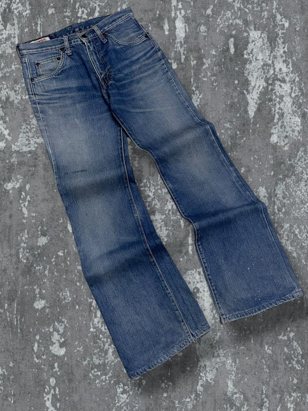 Big John Vintage Designer Big John Talon Zip Flared Distressed Denim Size US 28 / EU 44 - 2 Thumbnail