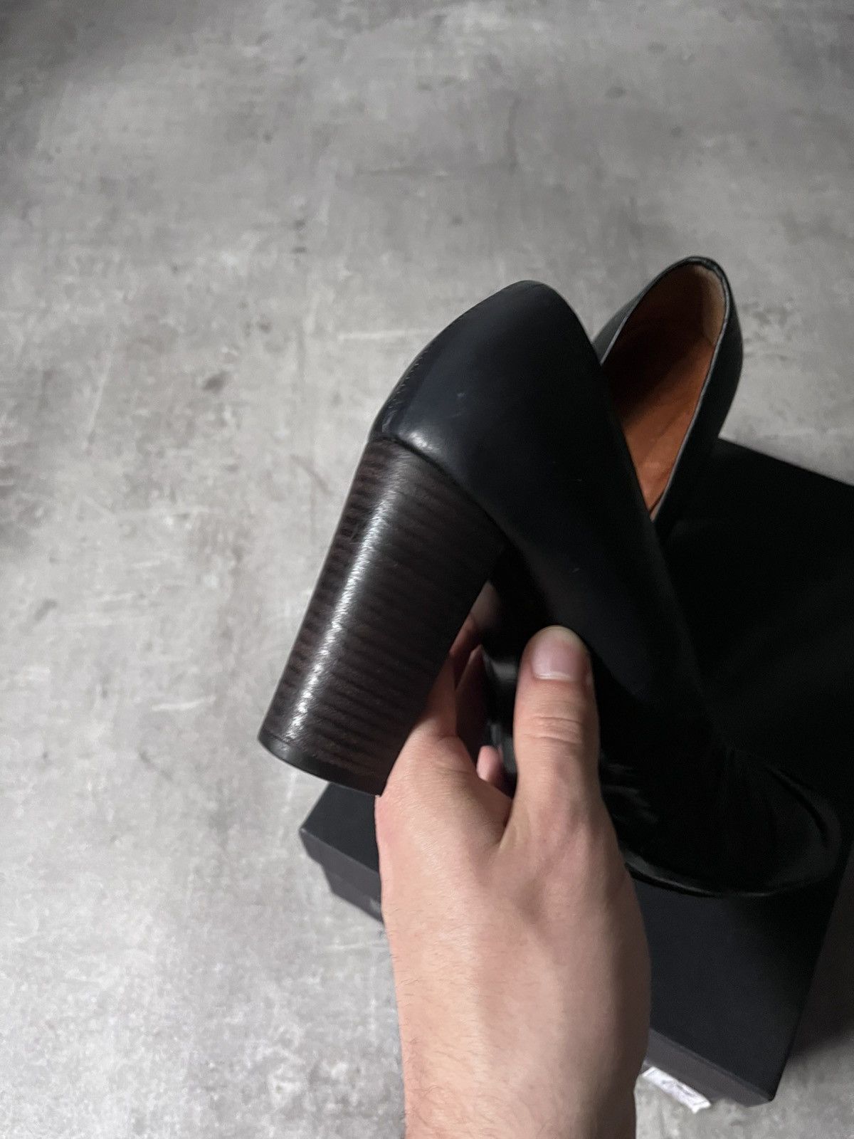 Dries Van Noten Dries Van Noten leather Gathered heels dark navy Size US 8.5 / IT 38.5 - 6 Thumbnail