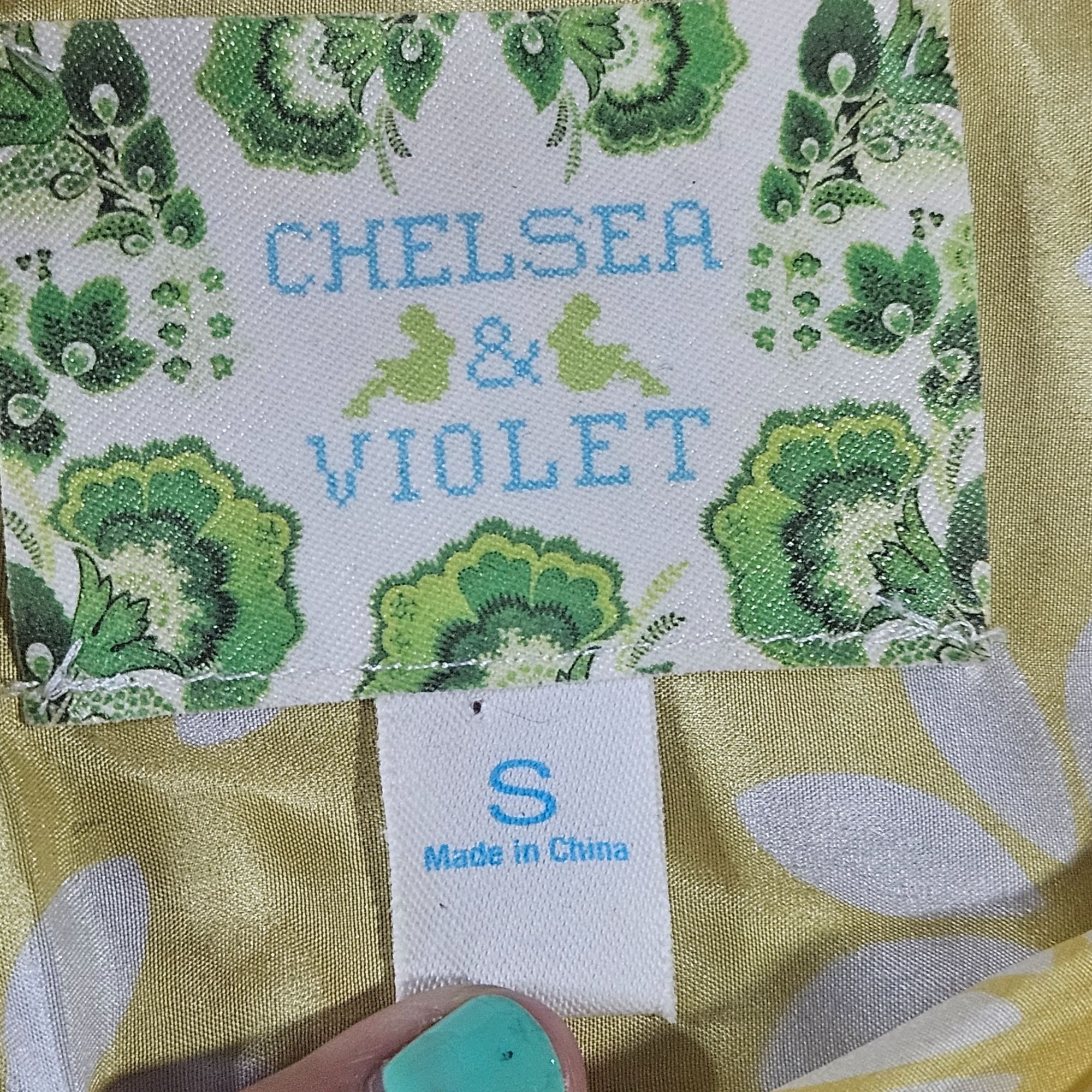 Other Chelsea Violet Yellow Floral Scallop Print Kimono Sleeve Dre Size S / US 4 / IT 40 - 3 Thumbnail