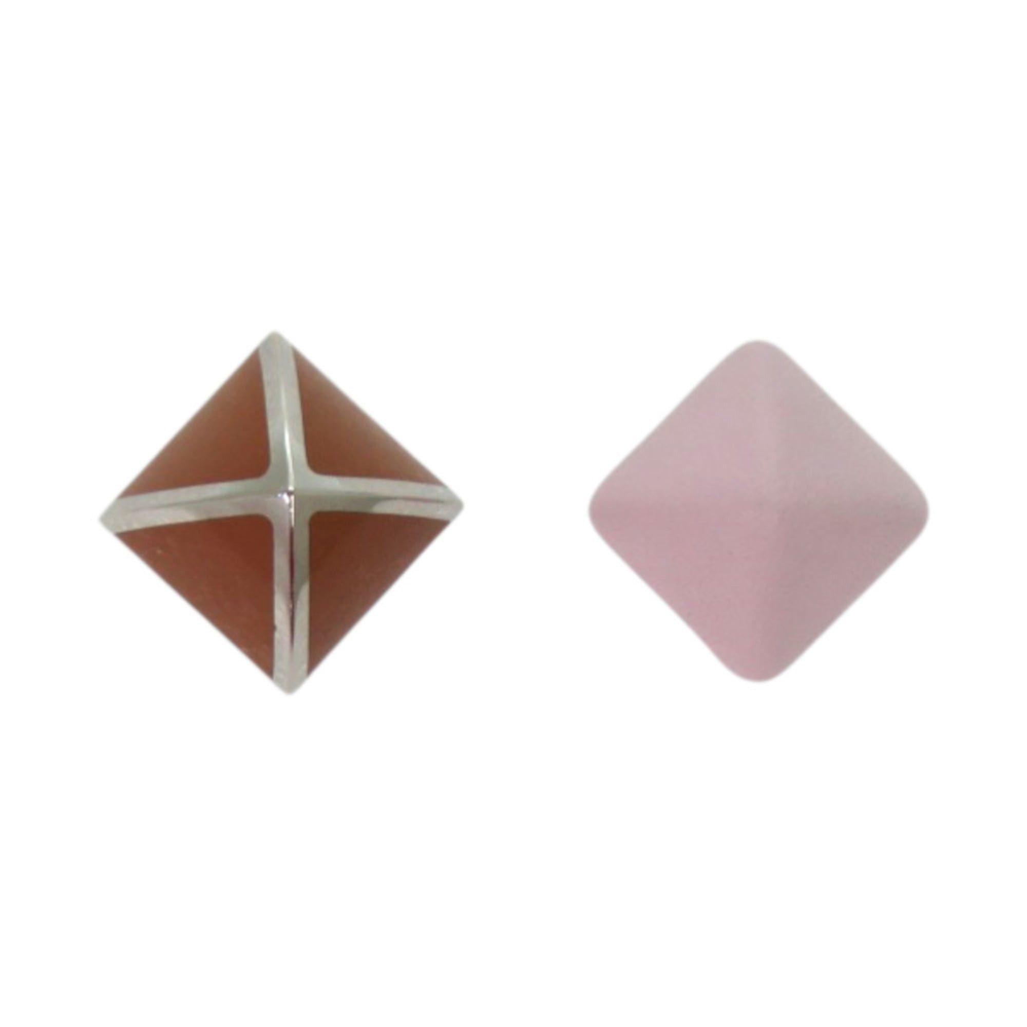 Like new Hermes Medorgaine metal and leather mauve pale earrings 0513