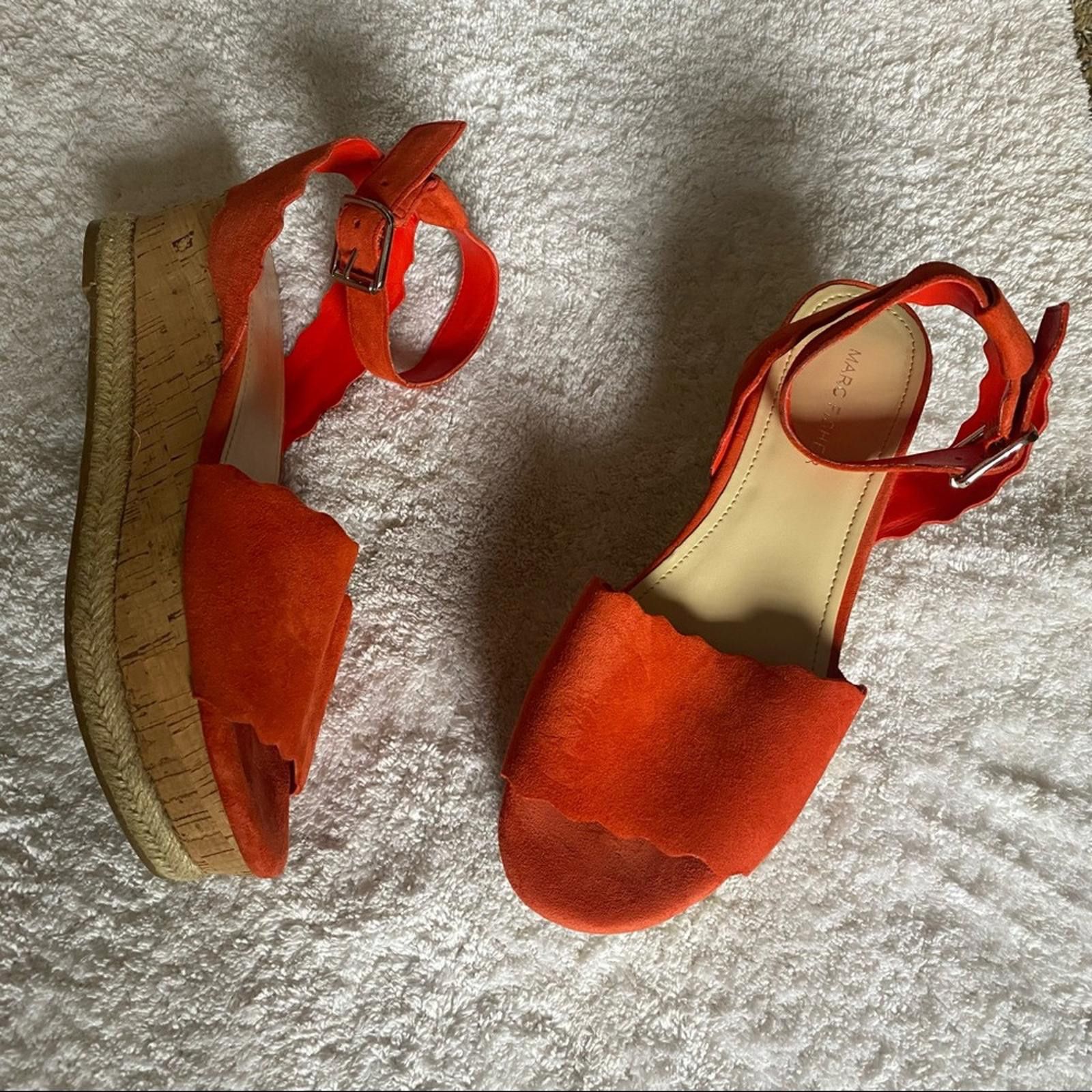 Other Marc Fisher Faitful Coral Suede Platform Espadrille Size US 9.5 / IT 39.5 - 3 Thumbnail