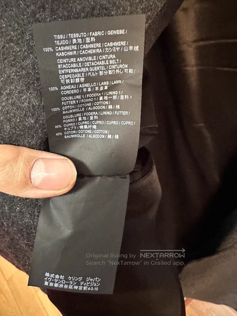 Saint Laurent Paris Saint Laurent Paris Pure Cashmere Coat, Dark Gray i Size US M / EU 48-50 / 2 - 5 Thumbnail