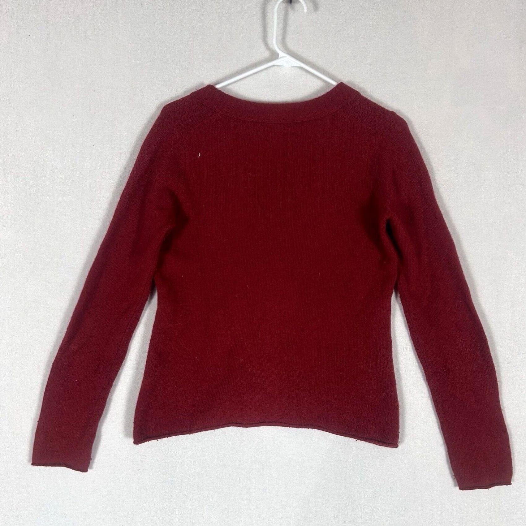 Banana Republic Banana Republic Womens Small V-Neck Sweater Wool Angora Rabbit Hair Long Sleeve Red Solid Pullover Knit Women S Lightweight All Seasons Size S / US 4 / IT 40 - 6 Thumbnail