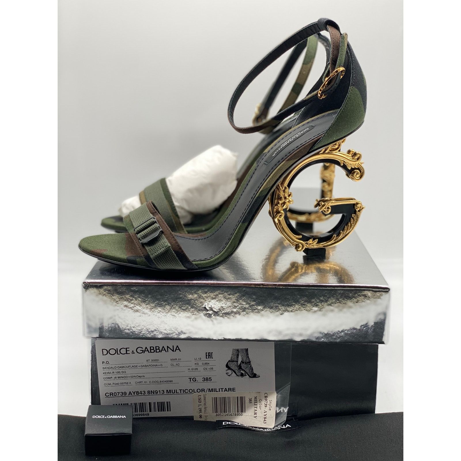 Dolce & Gabbana Dolce&Gabbana Keira Camouflage Sandals sz. 38.5 EU Size US 8.5 / IT 38.5 - 7 Thumbnail