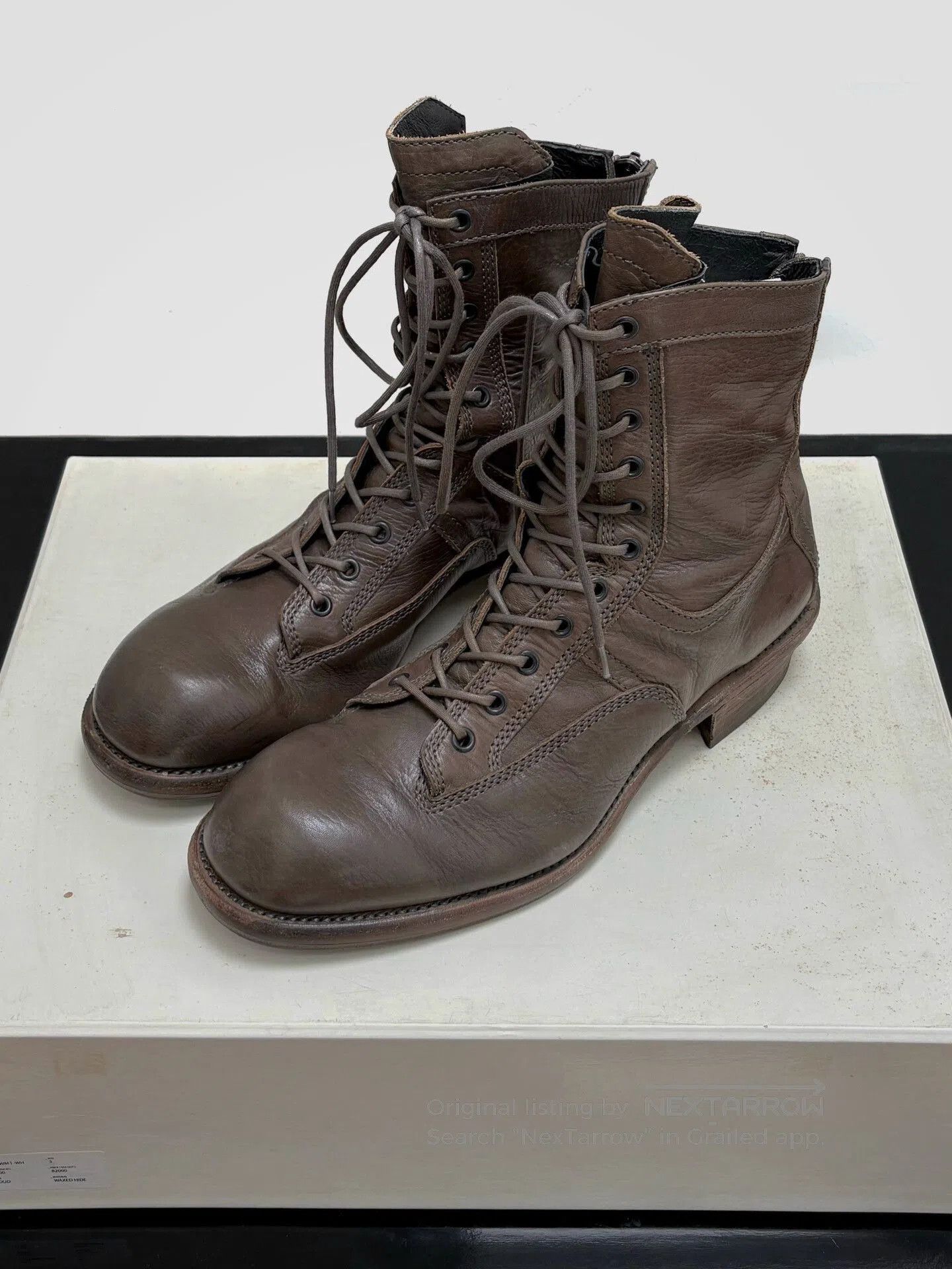 Julius JULIUS_7 00S Back Zip Combat Boots. Size US 5 / EU 37 - 1 Thumbnail
