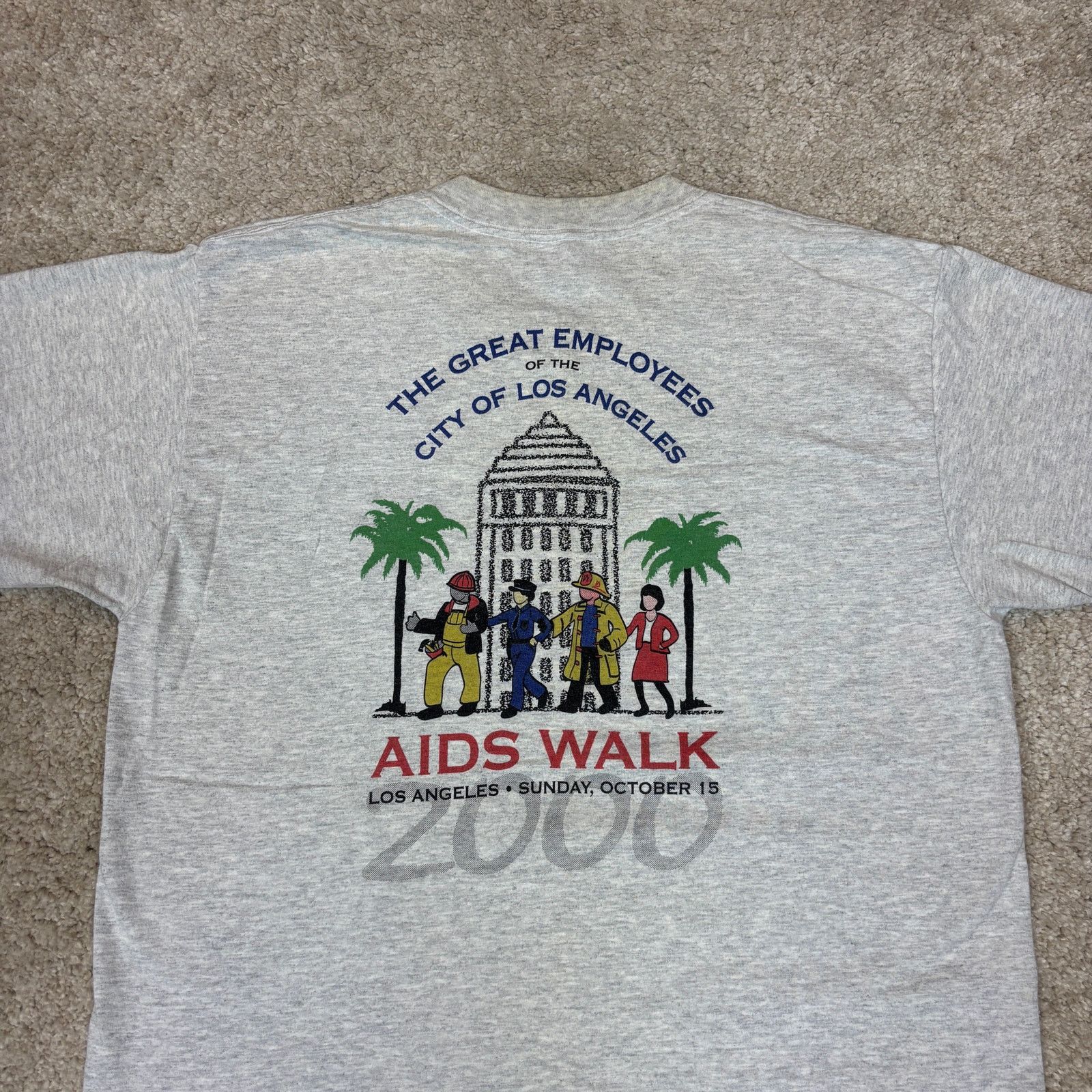 All Sport × Vintage Vintage AIDS Walk 2000 Los Angeles Single Stitch Shirt Large Size US L / EU 52-54 / 3 - 2 Thumbnail