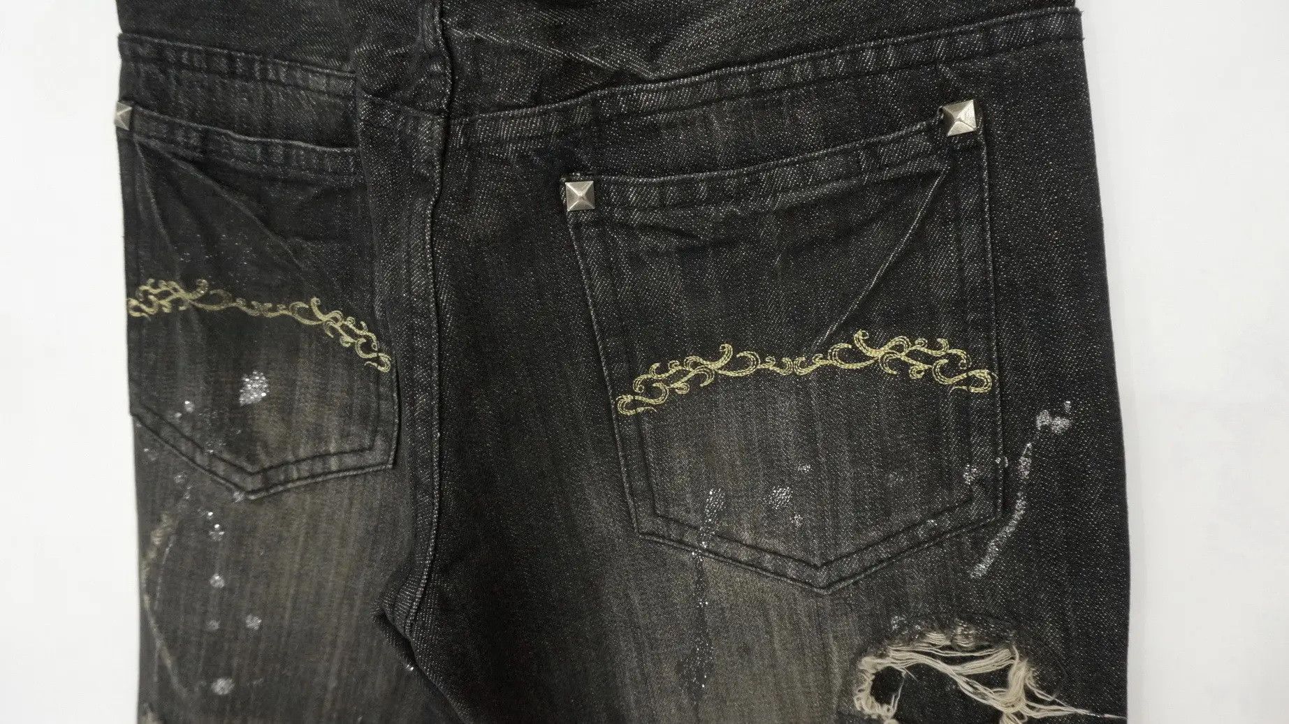 Japanese Brand Vintage MIDAS Distressed Shortrise Flared Jeans Size US 30 / EU 46 - 8 Thumbnail