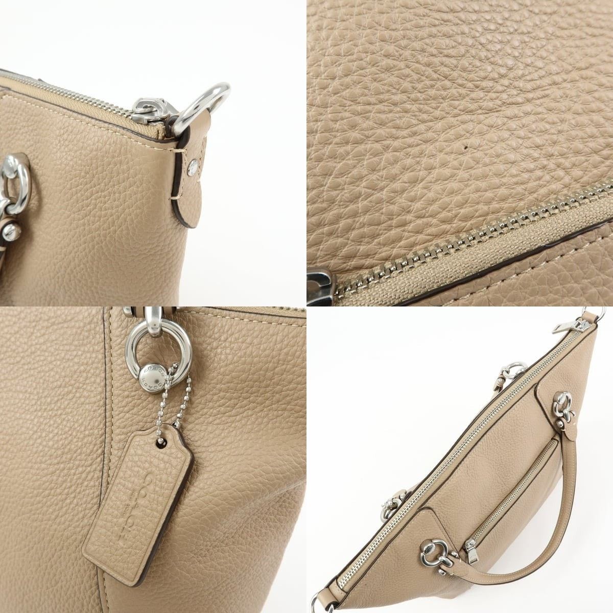 Coach Coach Kacey Leather Shoulder Bag Beige Size ONE SIZE - 6 Thumbnail