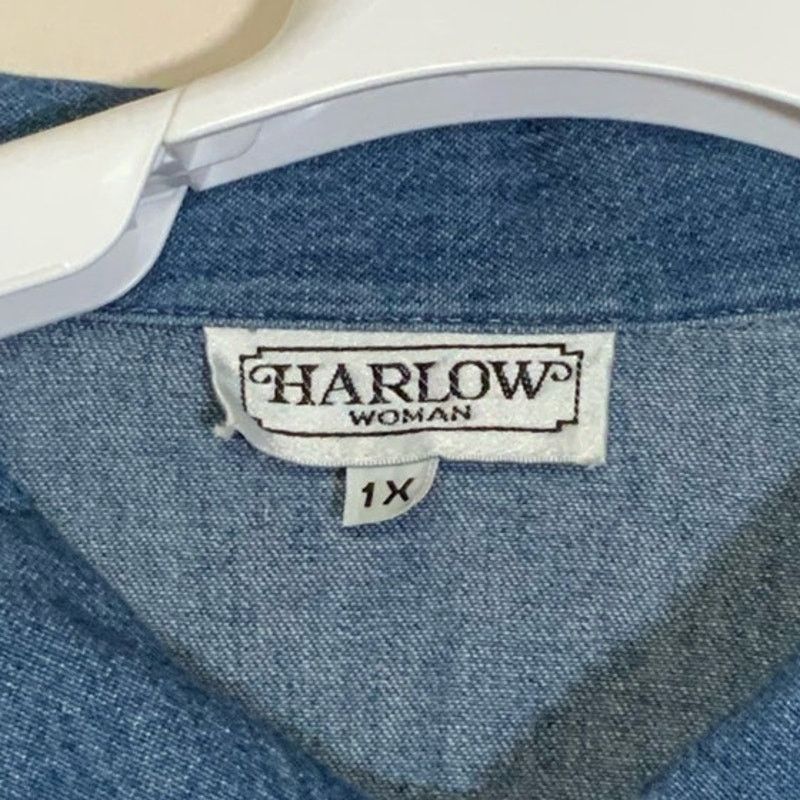 Unknown London Harlow Vintage Hanten Kendo Denim Top Button Womens Size XL Size XL / US 12-14 / IT 48-50 - 4 Thumbnail