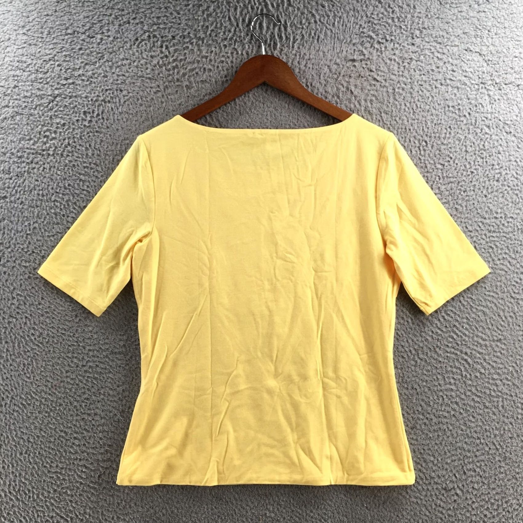 Banana Republic Banana Republic Shirt Womens M Soft Stretch Scoop Neck Yellow Short Sleeve Top Size M / US 6-8 / IT 42-44 - 7 Thumbnail
