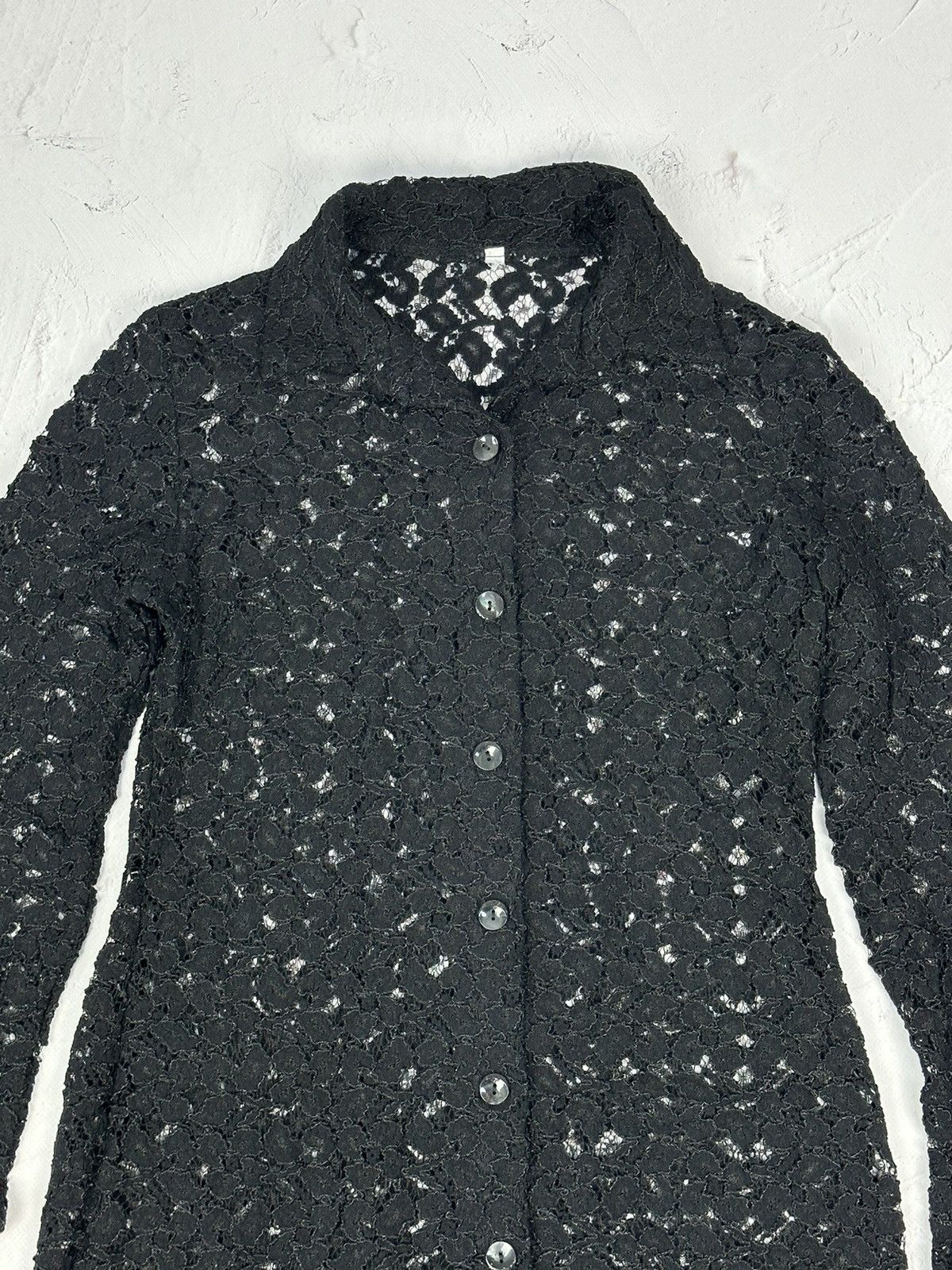 If Six Was Nine × Japanese Brand × Vintage Vintage Black Mesh Cardigan Size M / US 6-8 / IT 42-44 - 3 Thumbnail