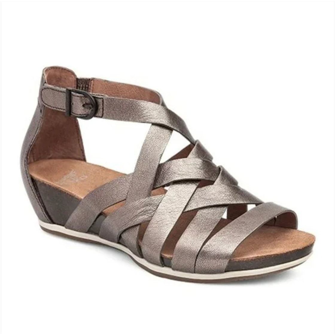 Dansko Dansko Vivian Gladiator Sandal Pewter Nappa Leather Wedge 9 Size US 9 / IT 39 - 1 Thumbnail