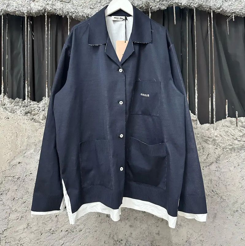 Miu Miu Miu Miu Blue Logo Women's Jacket 0089 Size ONE SIZE - 1 Thumbnail