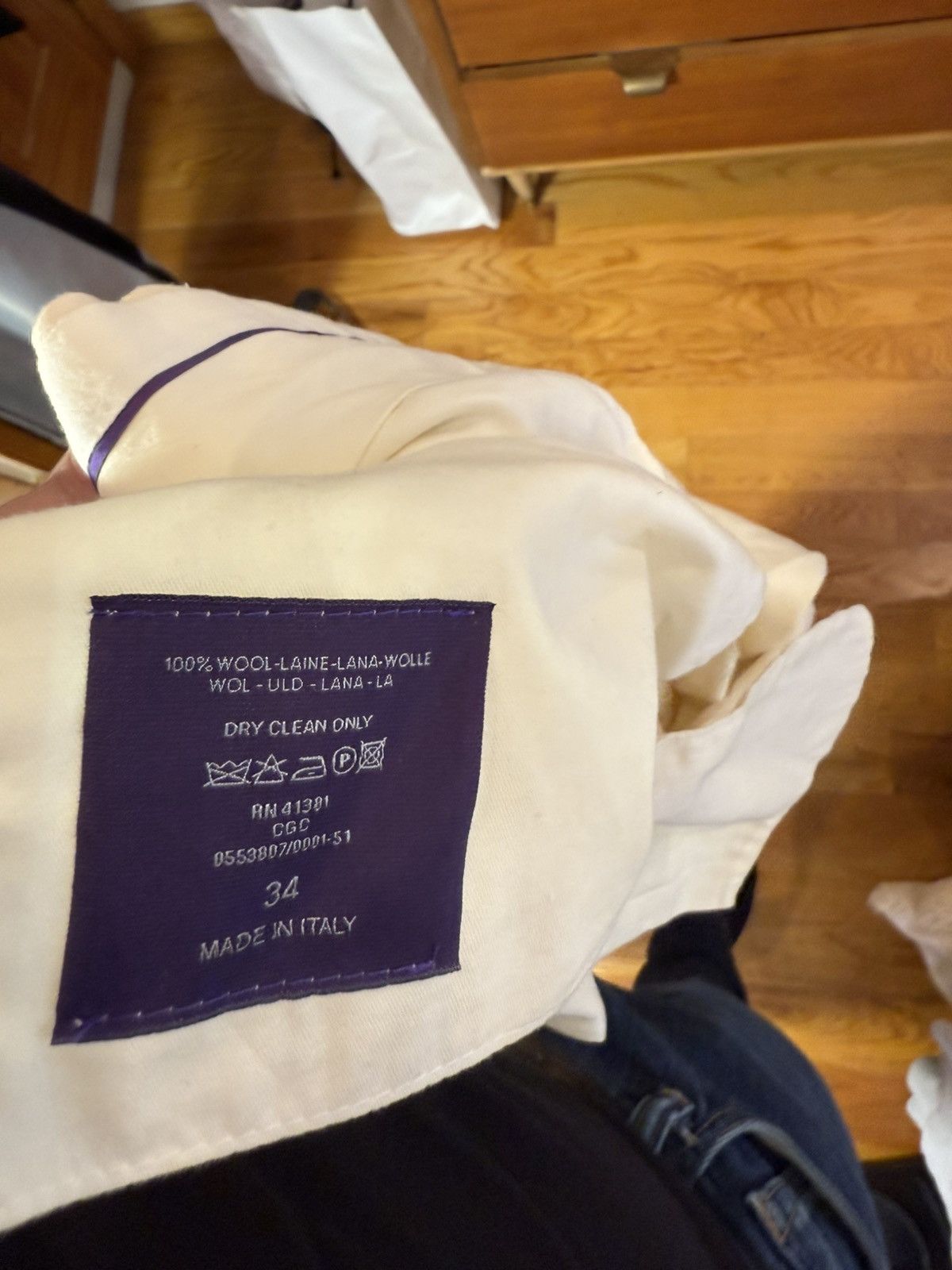 Ralph Lauren Purple Label RLPL beige wool pants Size 40R - 2 Thumbnail
