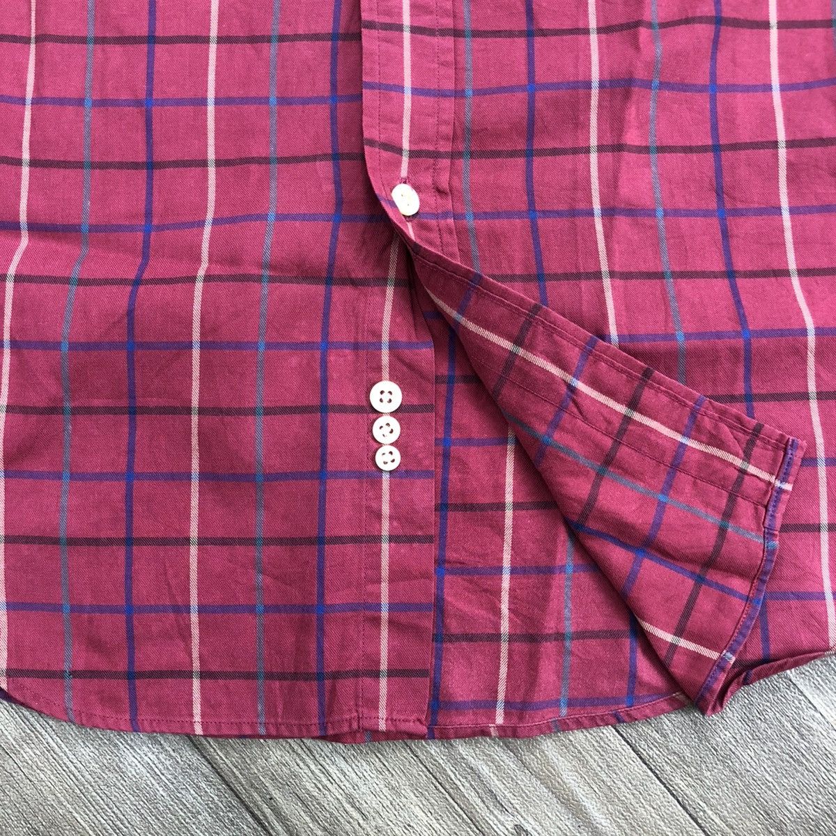 Burberry × Burberry Prorsum × Vintage 🇺🇸 1990s Burberrys Nova Check Iconic Designer Red Longs Shirt Size US M / EU 48-50 / 2 - 7 Thumbnail