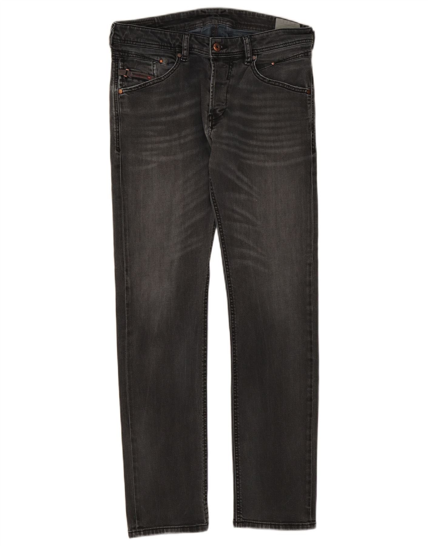 Diesel Womens Belther Regular Slim Jeans W30 L30 Grey Cotton Size 42" / US 20 - 1 Thumbnail