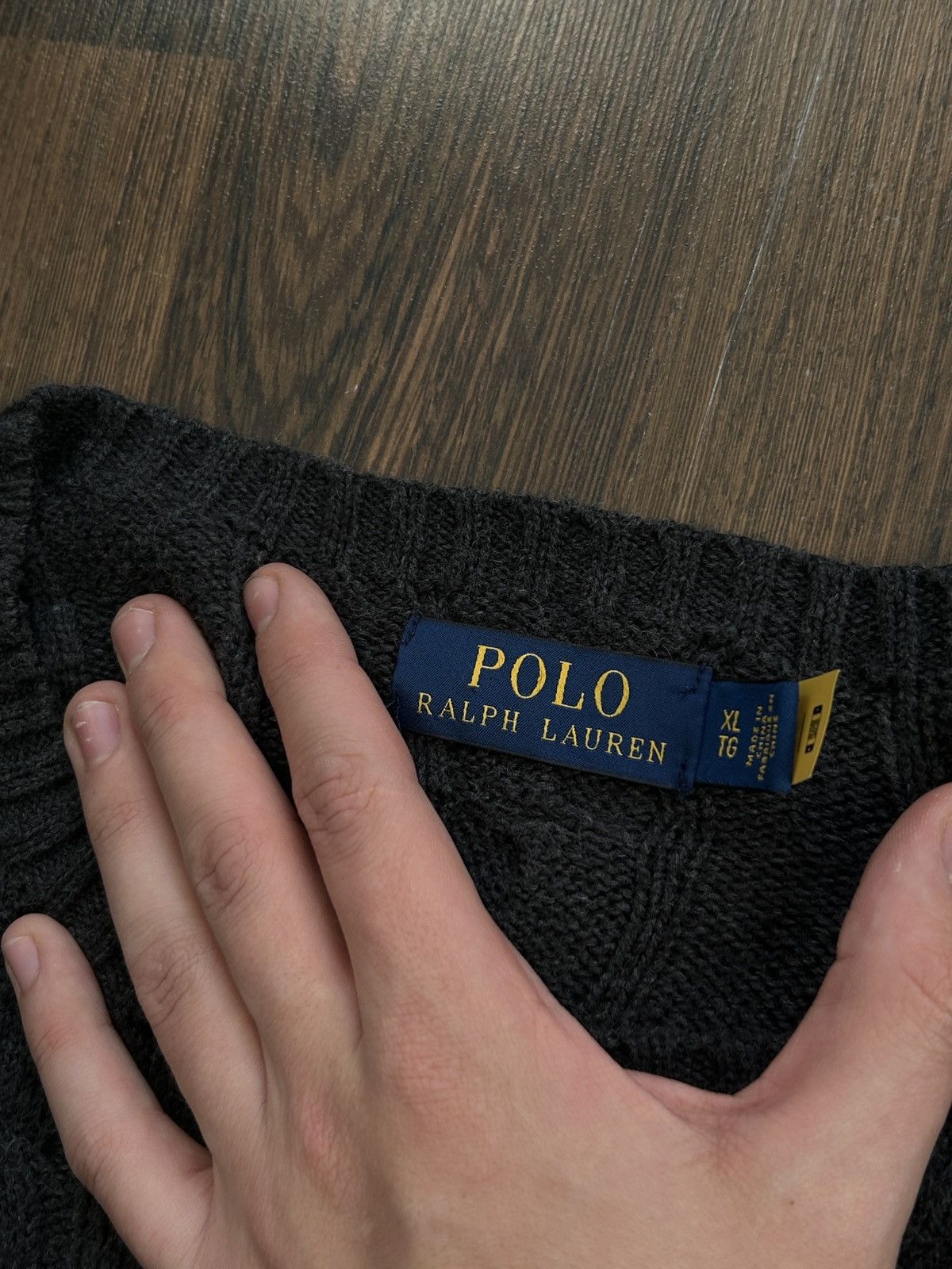 Polo Ralph Lauren × Ralph Lauren × Ralph Lauren Blue Label Vintage POLO RALPH LAUREN Cable Knit Sweater Size US XL / EU 56 / 4 - 5 Thumbnail
