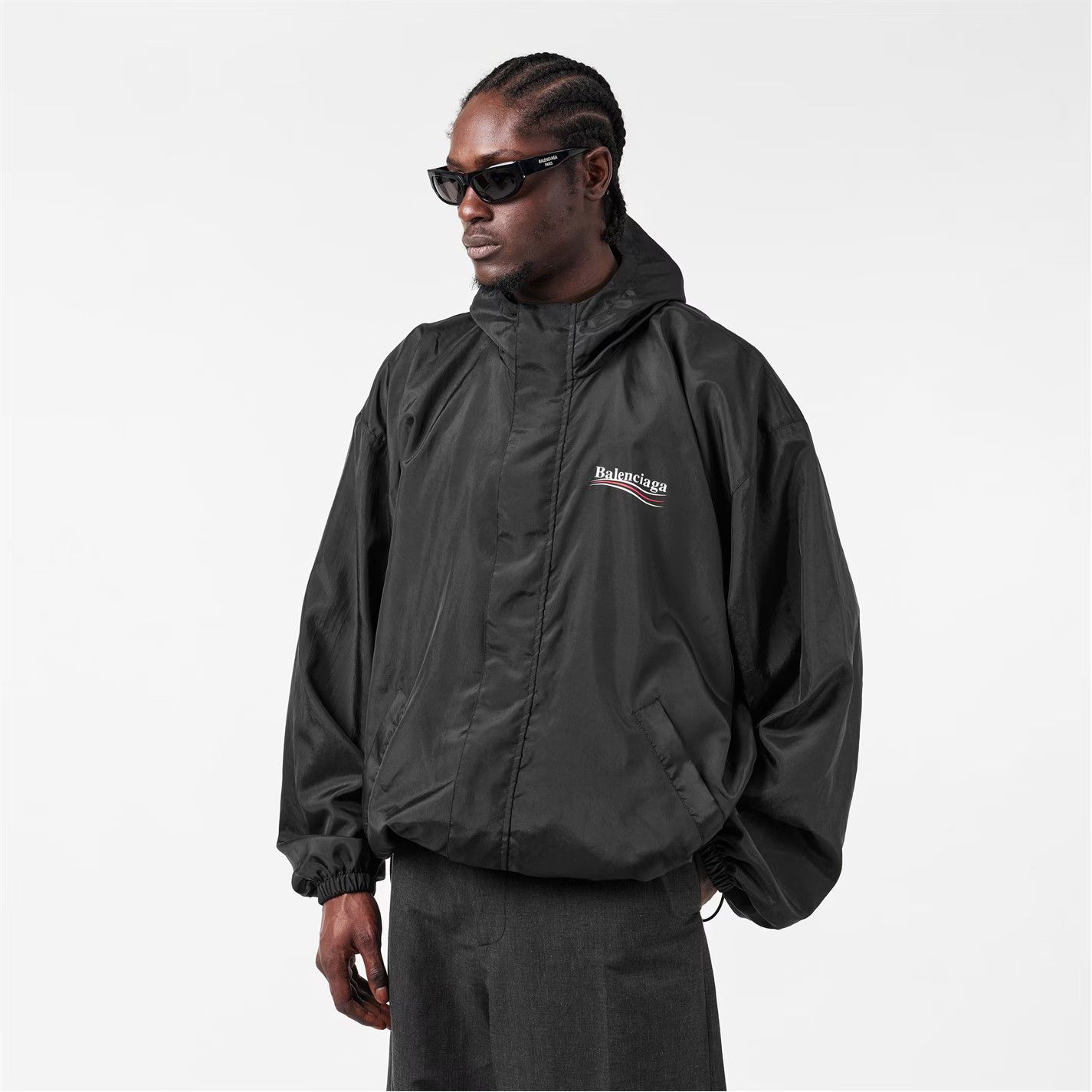 Balenciaga o1g2r1mq0226 Weather Protection Rain Anorak Jacket In Black Size US M / EU 48-50 / 2 - 3 Thumbnail