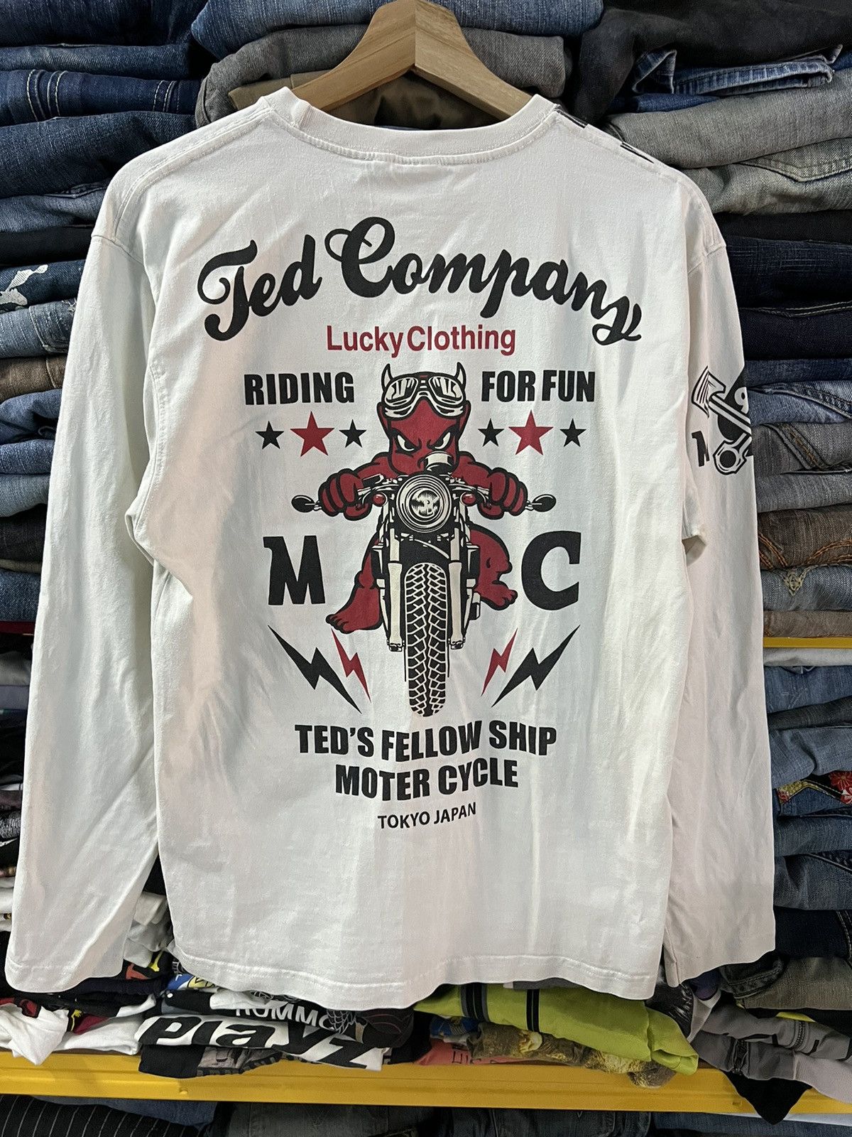 Japanese Brand TED COMPANY RIDING FOR FUN MOTERCYCLE L/S Size US M / EU 48-50 / 2 - 1 Thumbnail