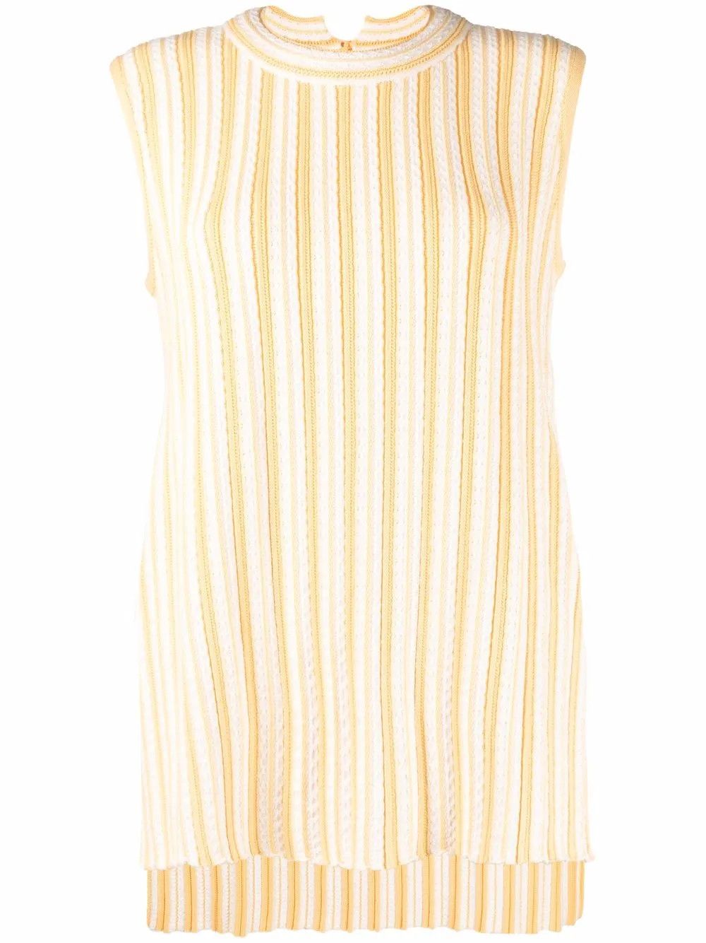 Jil Sander o1y1025 Sleeveless Sweater in Yellow/White Size XS / US 0-2 / IT 36-38 - 1 Thumbnail
