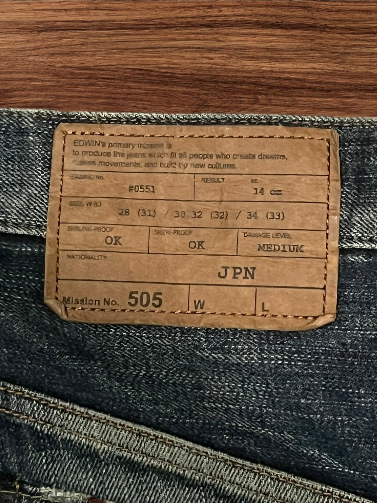 Edwin Edwin 505 “Mission” Series Wide Straight Leg Selvedge Jeans Size US 34 / EU 50 - 9 Thumbnail
