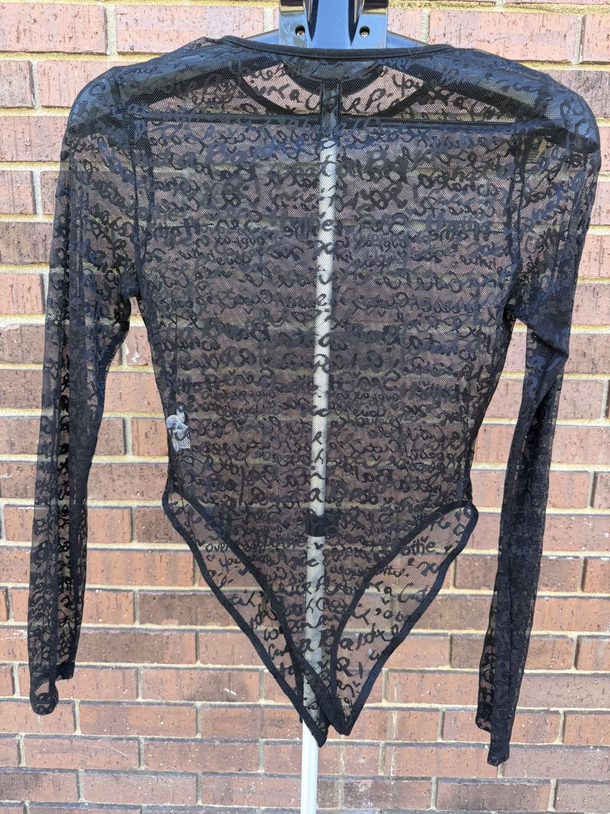 Shein Black Sheer Lace Mesh Long Sleeve Bodysuit Womens Size Large Size L / US 10 / IT 46 - 9 Thumbnail